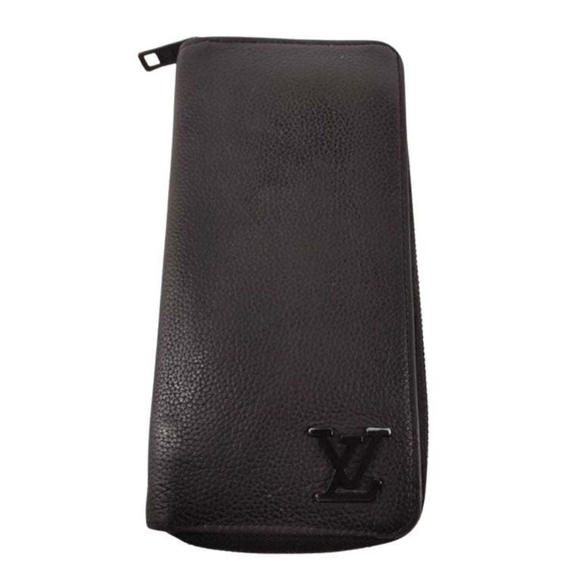 Louis Vuitton Black Leather Long Wallet (Bi-Fold) (Pre-Owned)