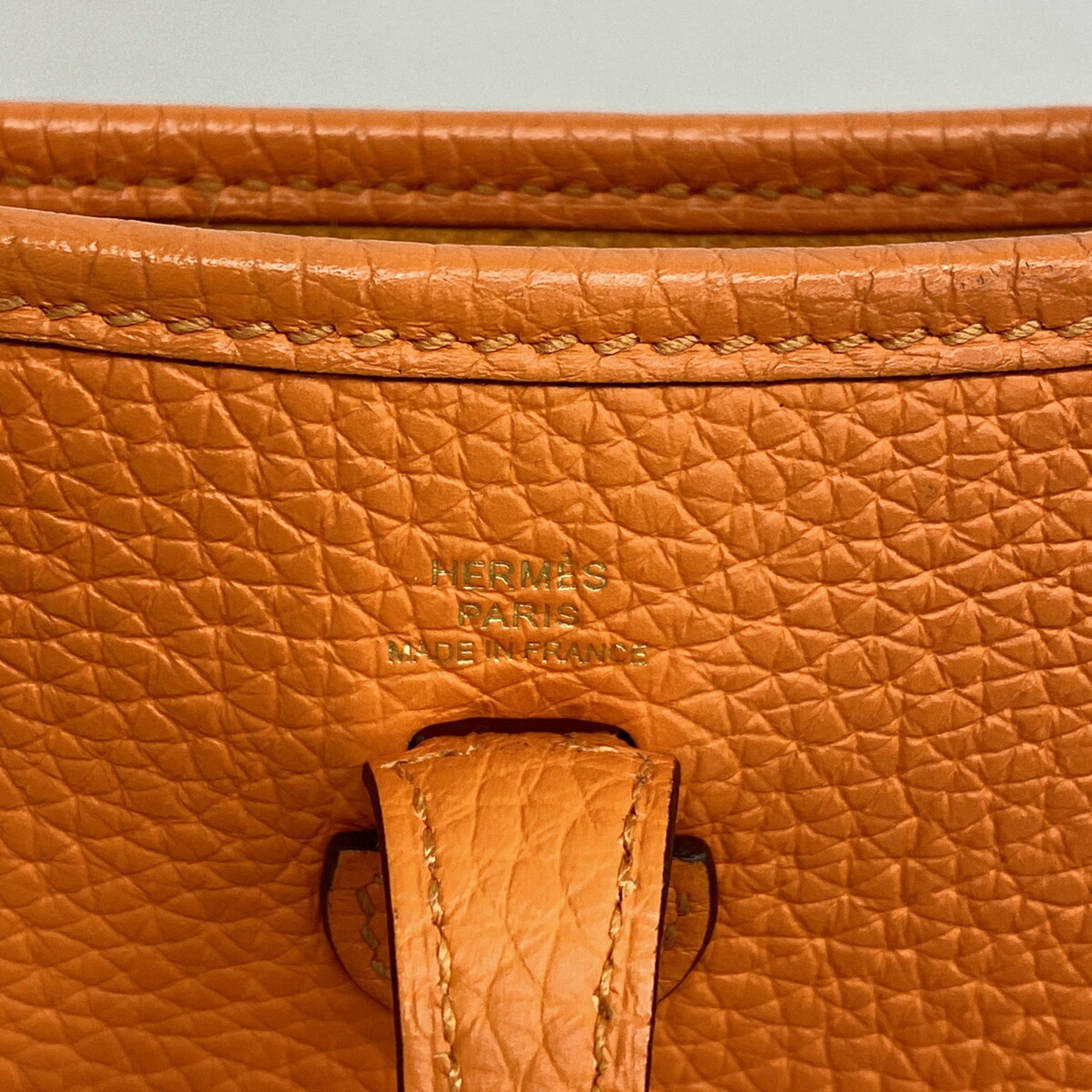 Hermes Orange Taurillon Clemence Leather Shoulder Bag (Pre-Owned)
