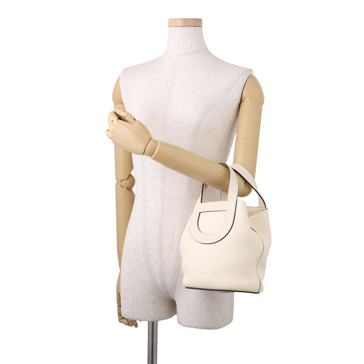 Hermes Gold Taurillon Clemence Leather Swift Leather Tote Bag (Pre-Owned)