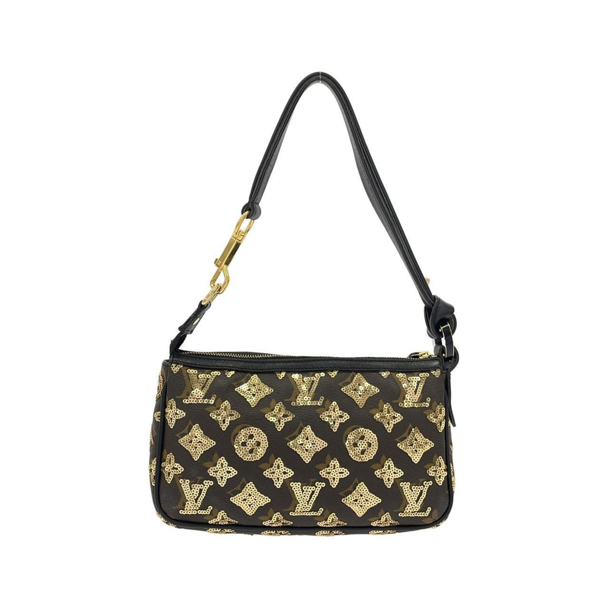 Louis Vuitton Gold Coated Canvas Spangles Pochette Pouch (Pre-Owned)