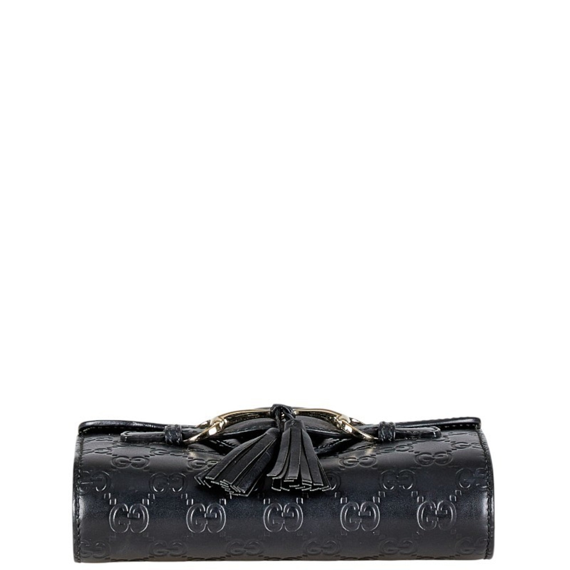 Gucci Horsebit Black Leather Shoulder Bag (Pre-Owned)
