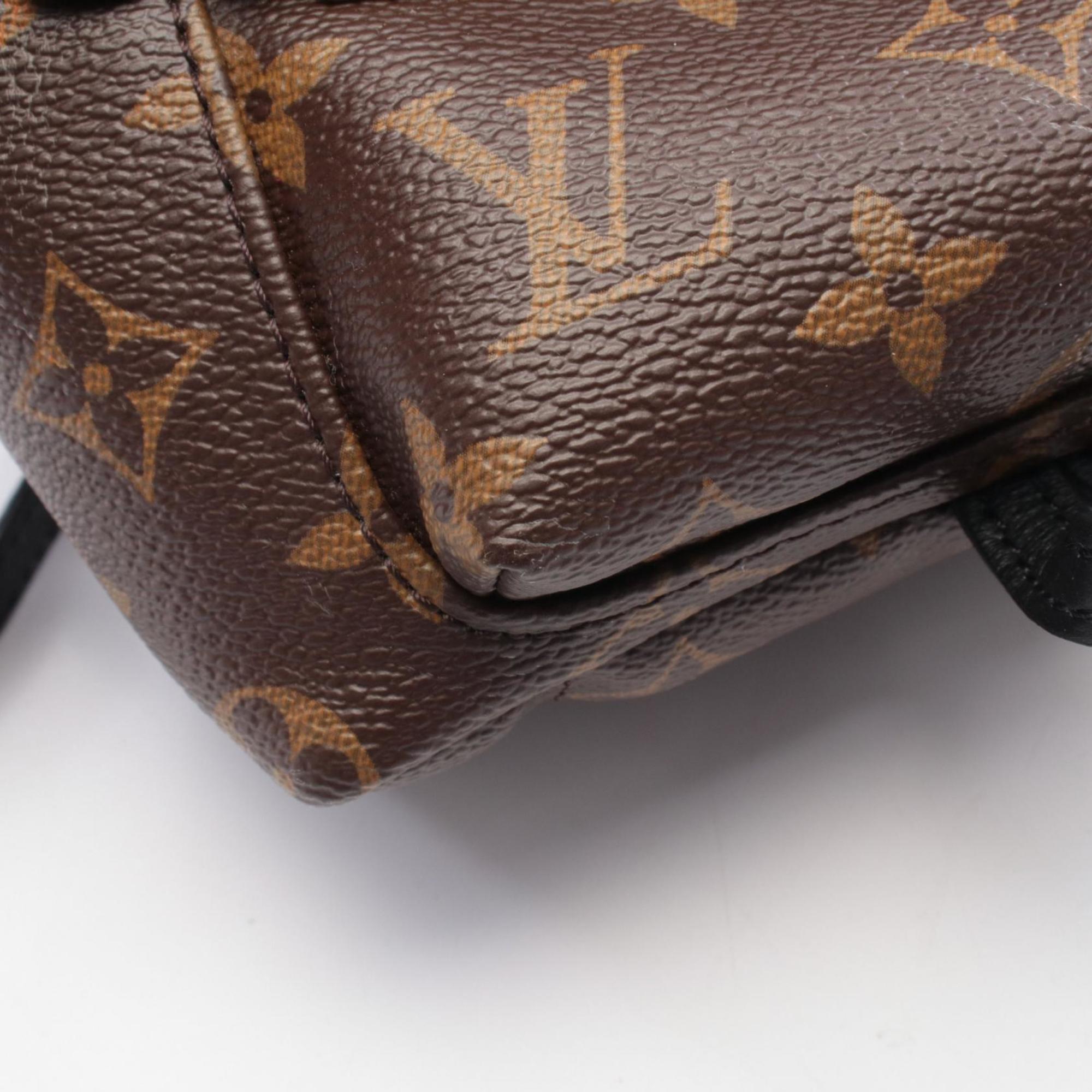 Louis Vuitton Black Brown Coated Canvas Leather Backpack Handbag (Pre-Owned)