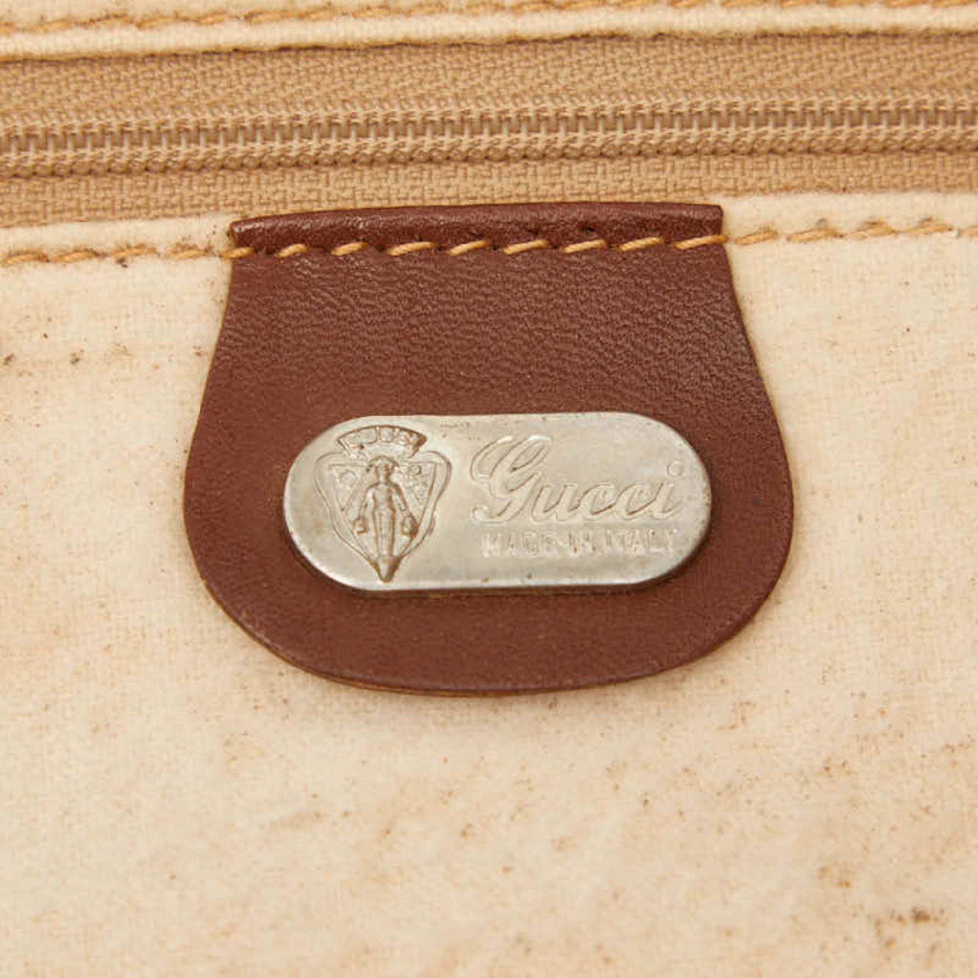 Gucci Brown Leather Shoulder Bag Tote Bag (Pre-Owned)