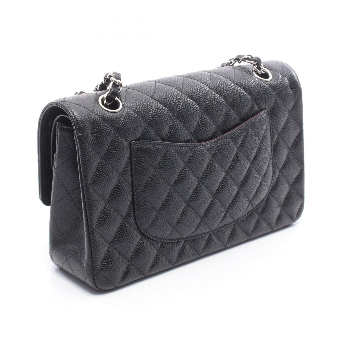 Chanel Black Grained Calfskin Handbag Shoulder Bag (Pre-Owned)