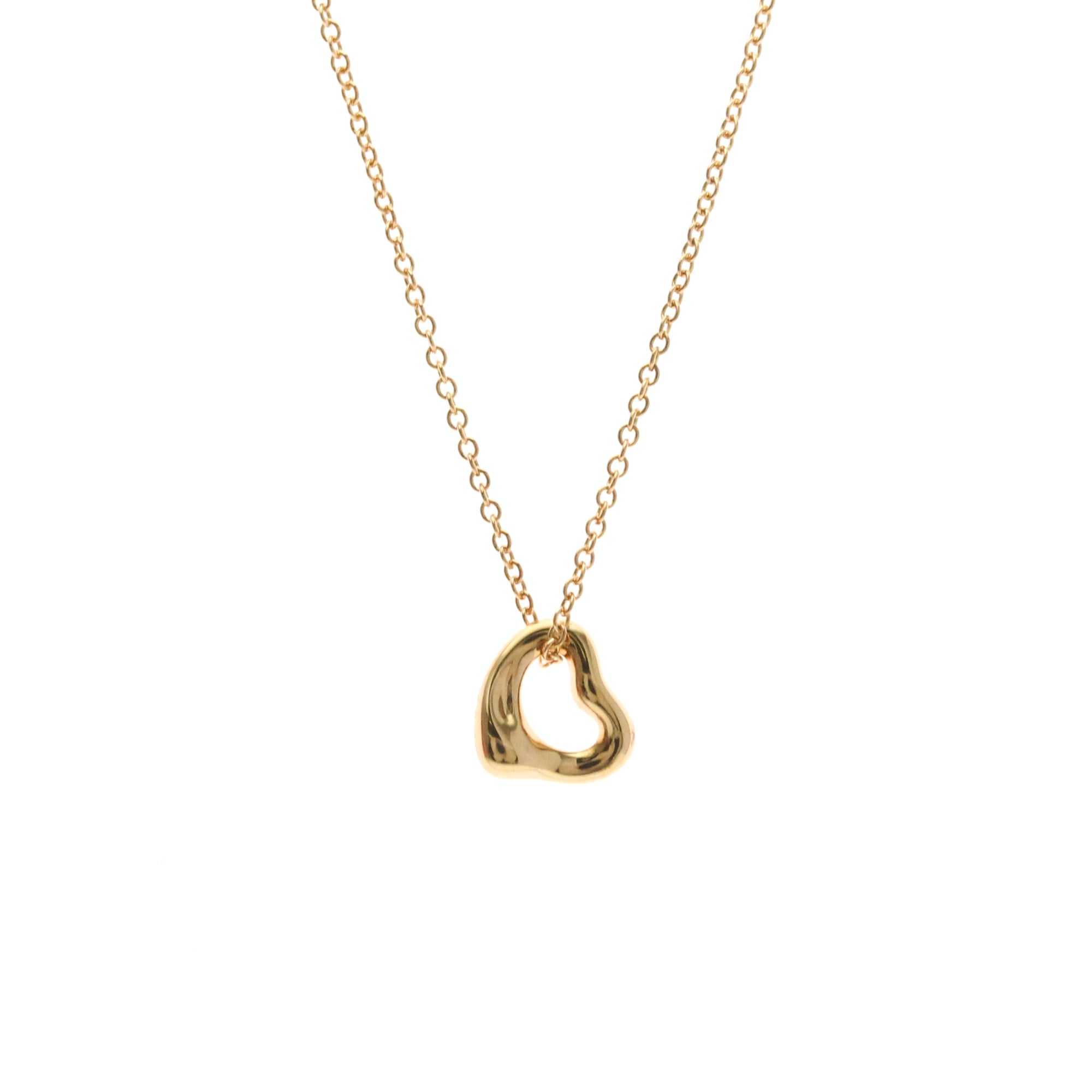 Tiffany & Co. Elsa Peretti Open Heart Pendant Necklace 18K Rose Gold Gold Pink_Gold Necklace Jewelry (Pre-Owned)