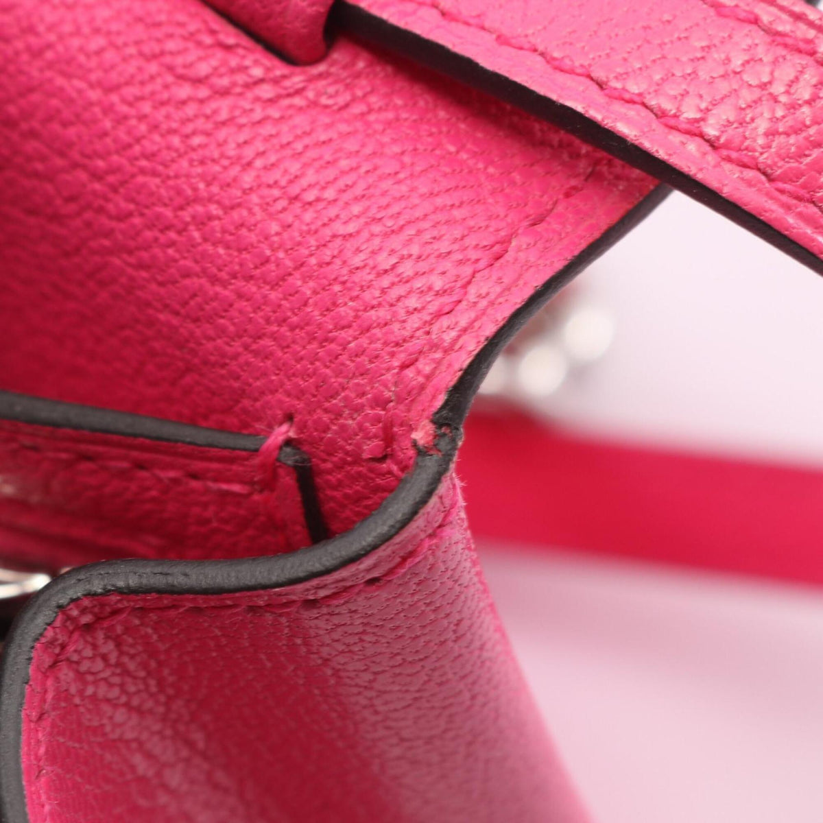 Hermes Pink Leather Handbag Shoulder Bag (Pre-Owned)