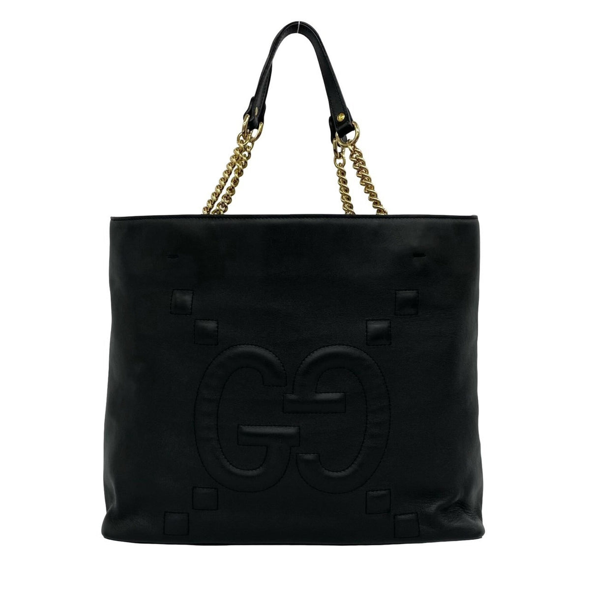Gucci Black Leather Shoulder Bag Tote Bag (Pre-Owned)