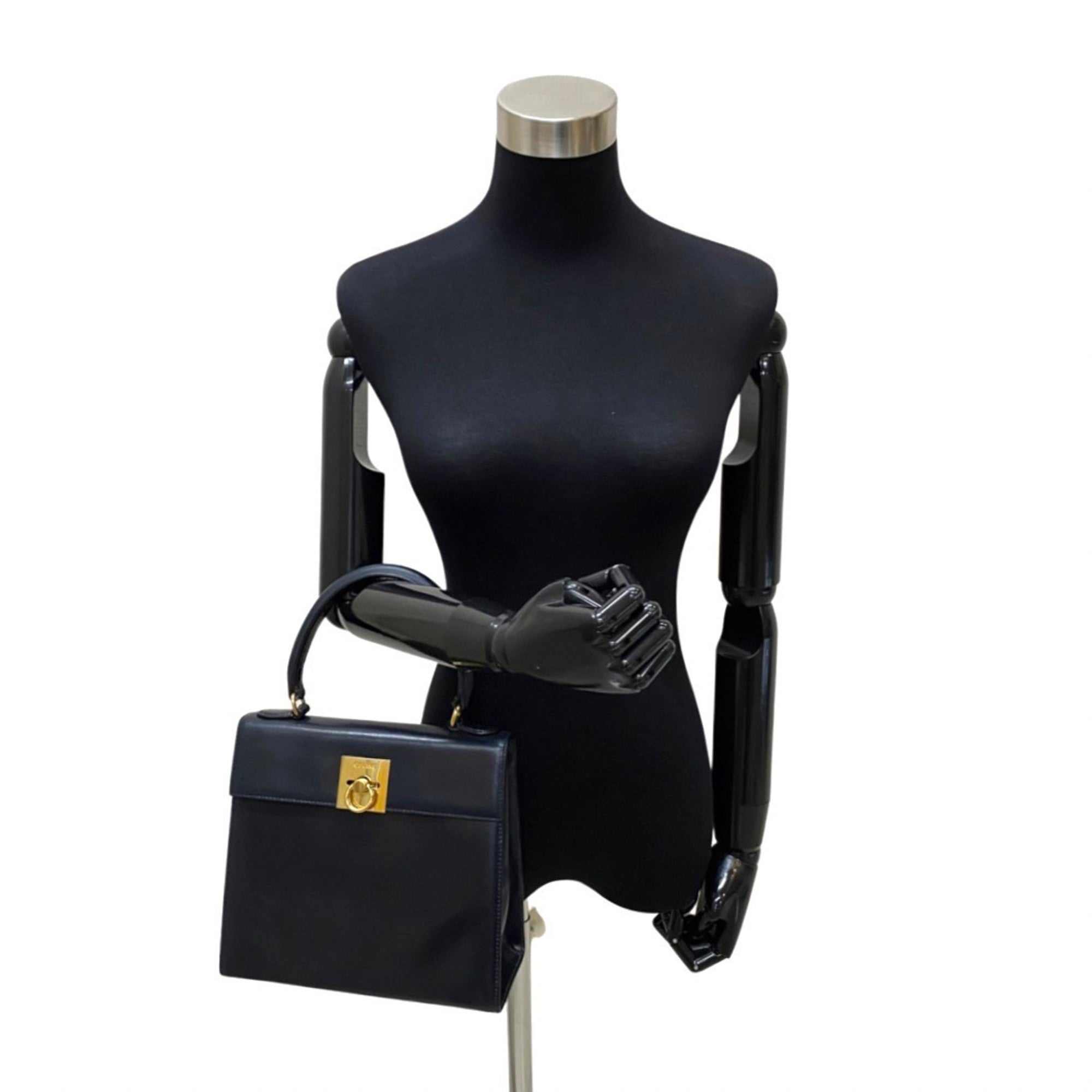 Celine Navy Leather Handbag Shoulder Bag (Pre-Owned)