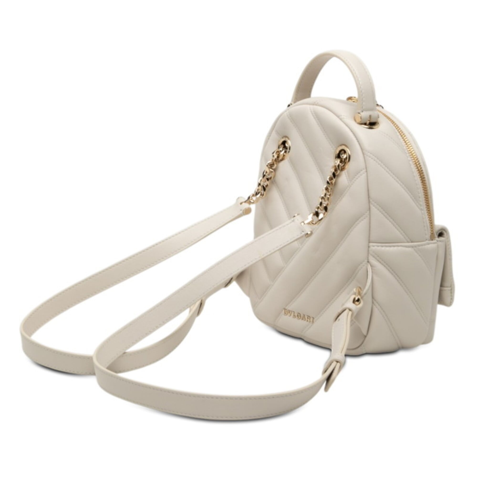 Bvlgari Ivory Leather Backpack (Pre-Owned)