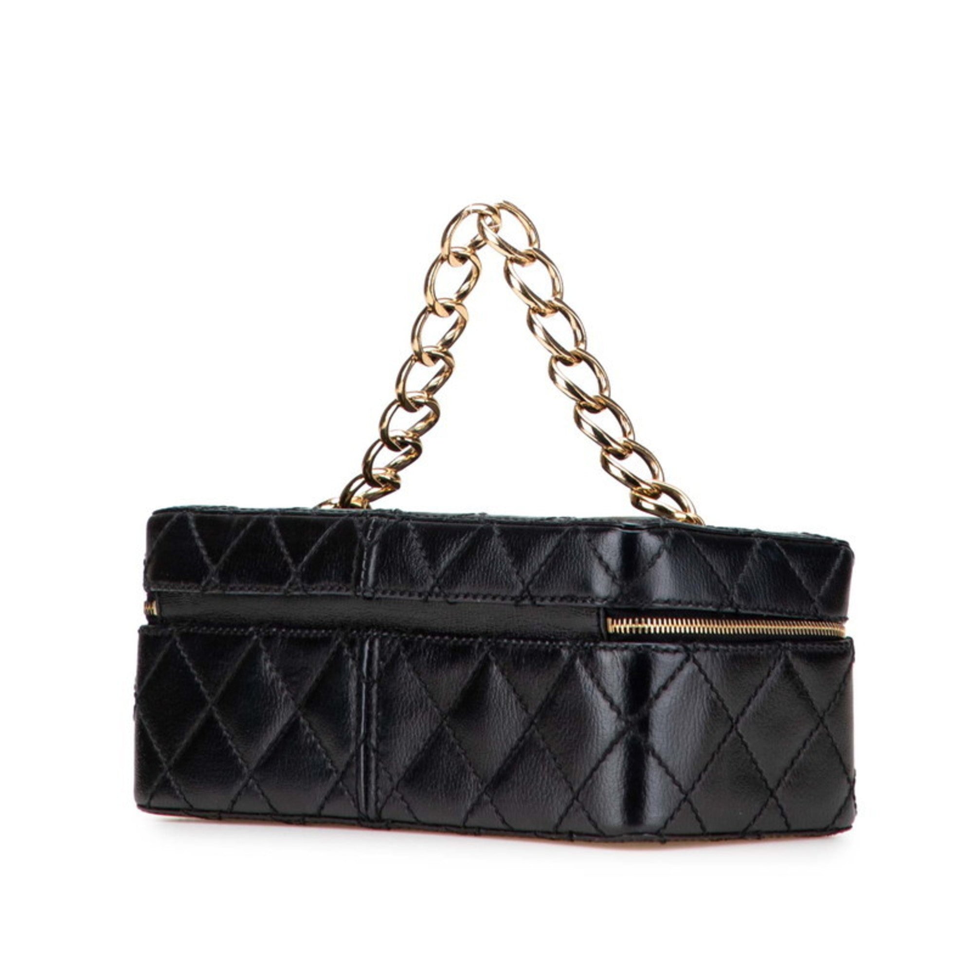 Chanel Black Leather Vanity Bag (Pre-Owned)