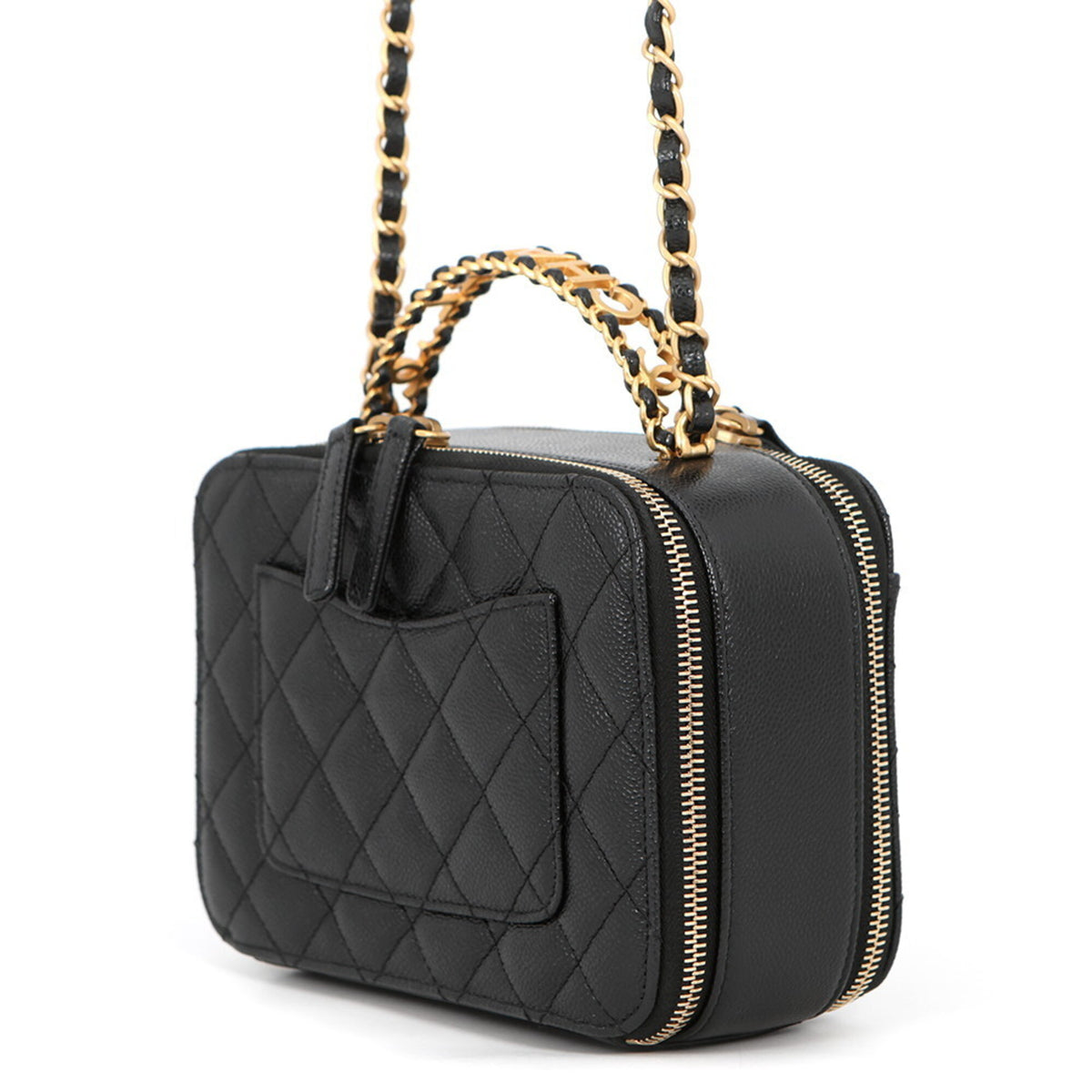 Chanel Matelasse Black Grained Calfskin Handbag Shoulder Bag (Pre-Owned)
