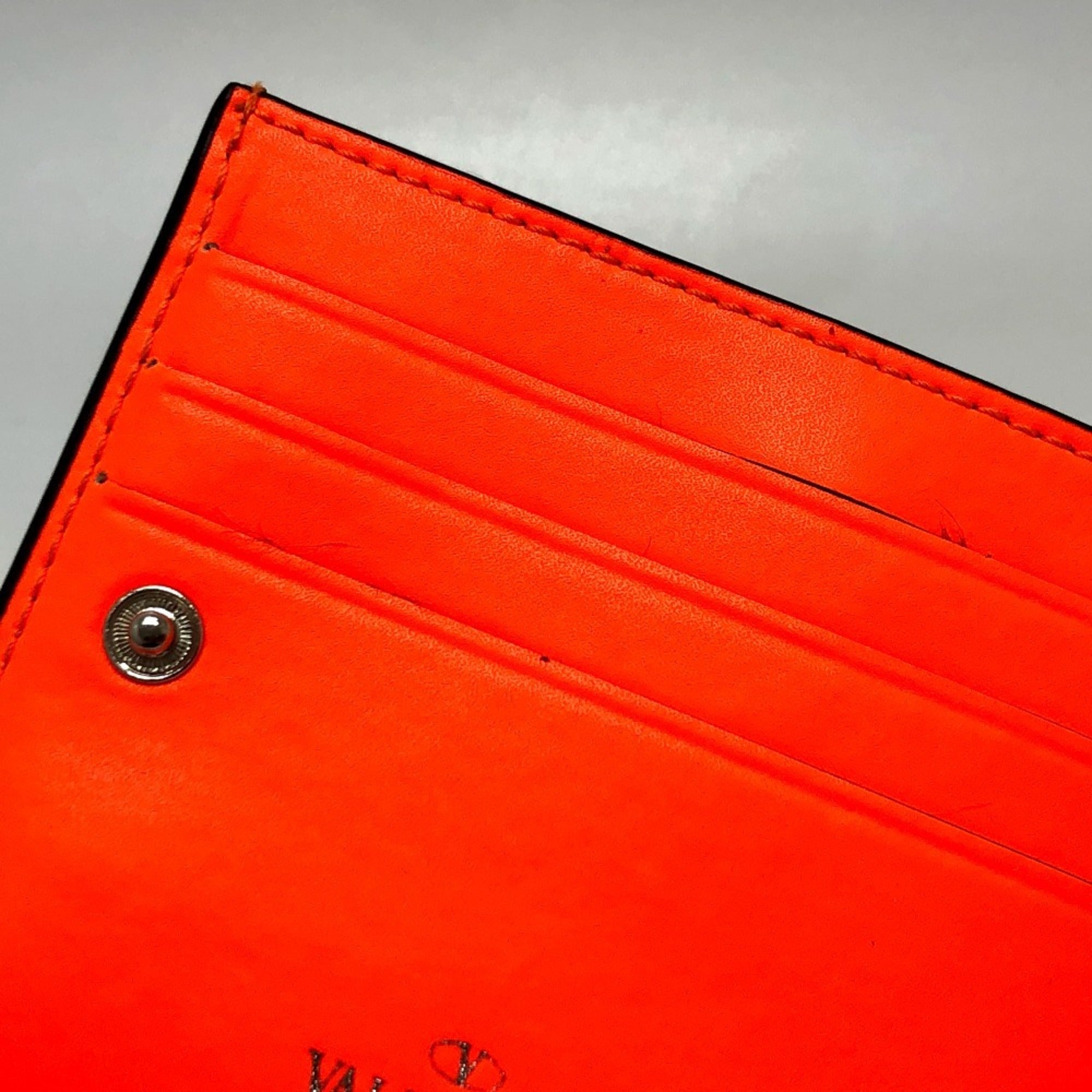 Valentino Orange Leather Wallet (Bi-Fold) (Pre-Owned)