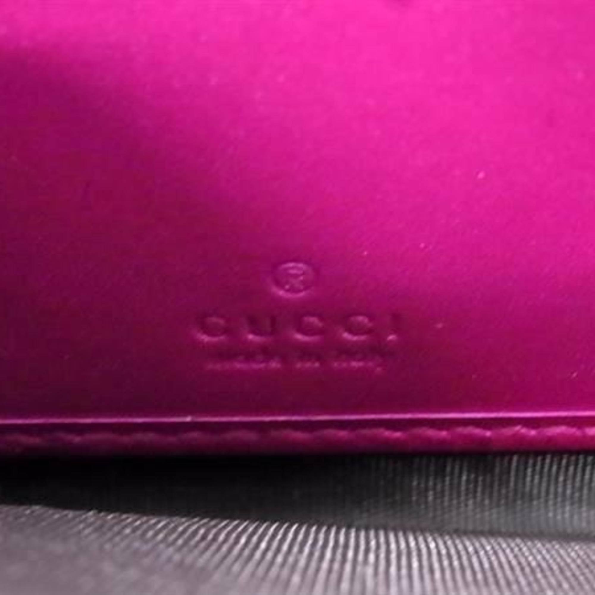 Gucci Pink Purple Patent Leather Long Wallet (Bi-Fold) (Pre-Owned)