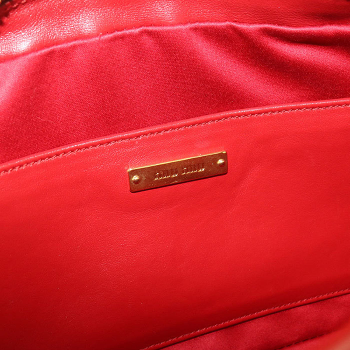 Miu Miu Red Color Leather Shoulder Bag (Pre-Owned)