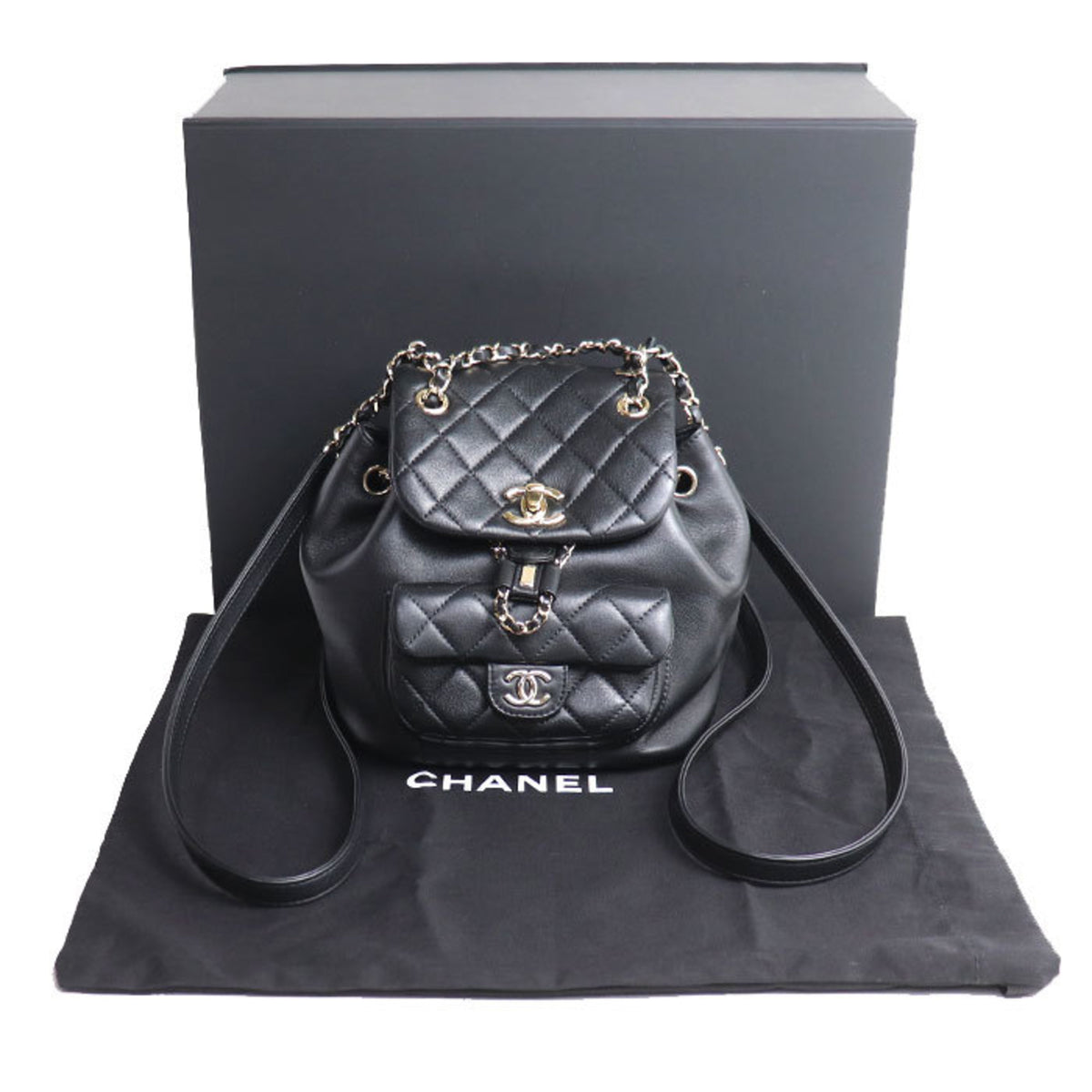 Chanel Black Leather Backpack (Pre-Owned)