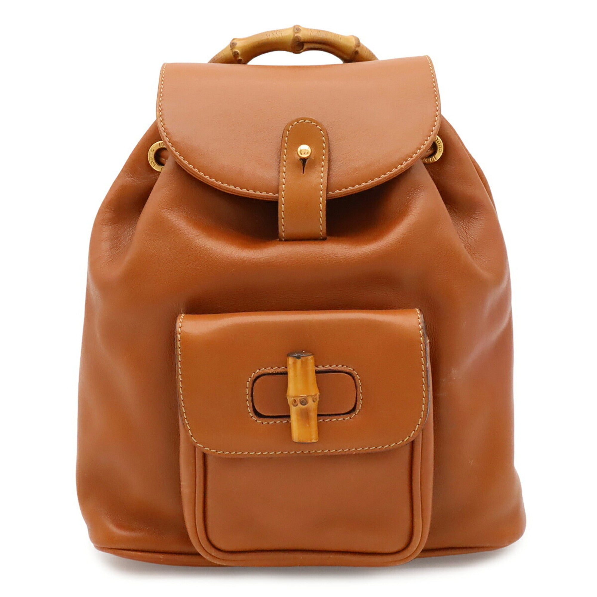 Gucci Brown Bamboo Backpack Shoulder Bag (Pre-Owned)