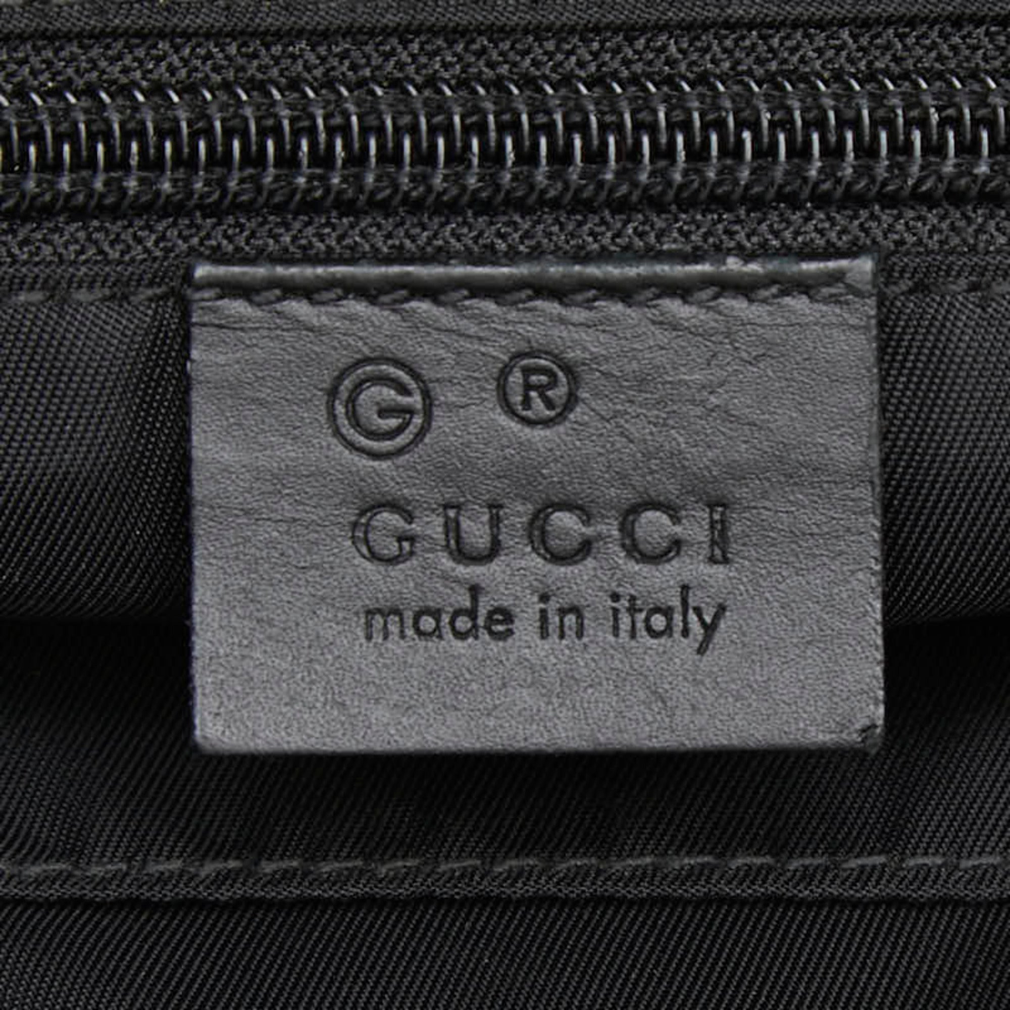 Gucci Black Canvas Leather Shoulder Bag (Pre-Owned)