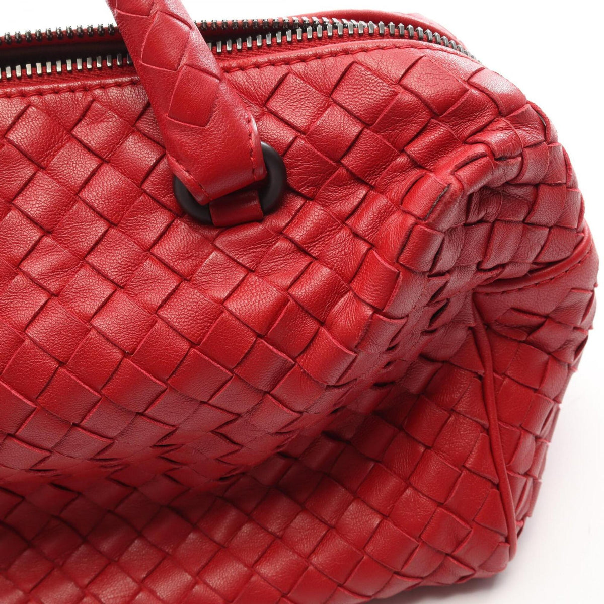 Bottega Veneta Red Color Leather Handbag (Pre-Owned)