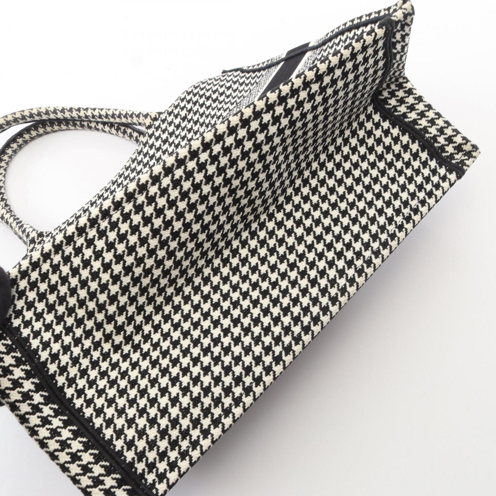 Christian Dior Black White Canvas Handbag Tote Bag (Pre-Owned)