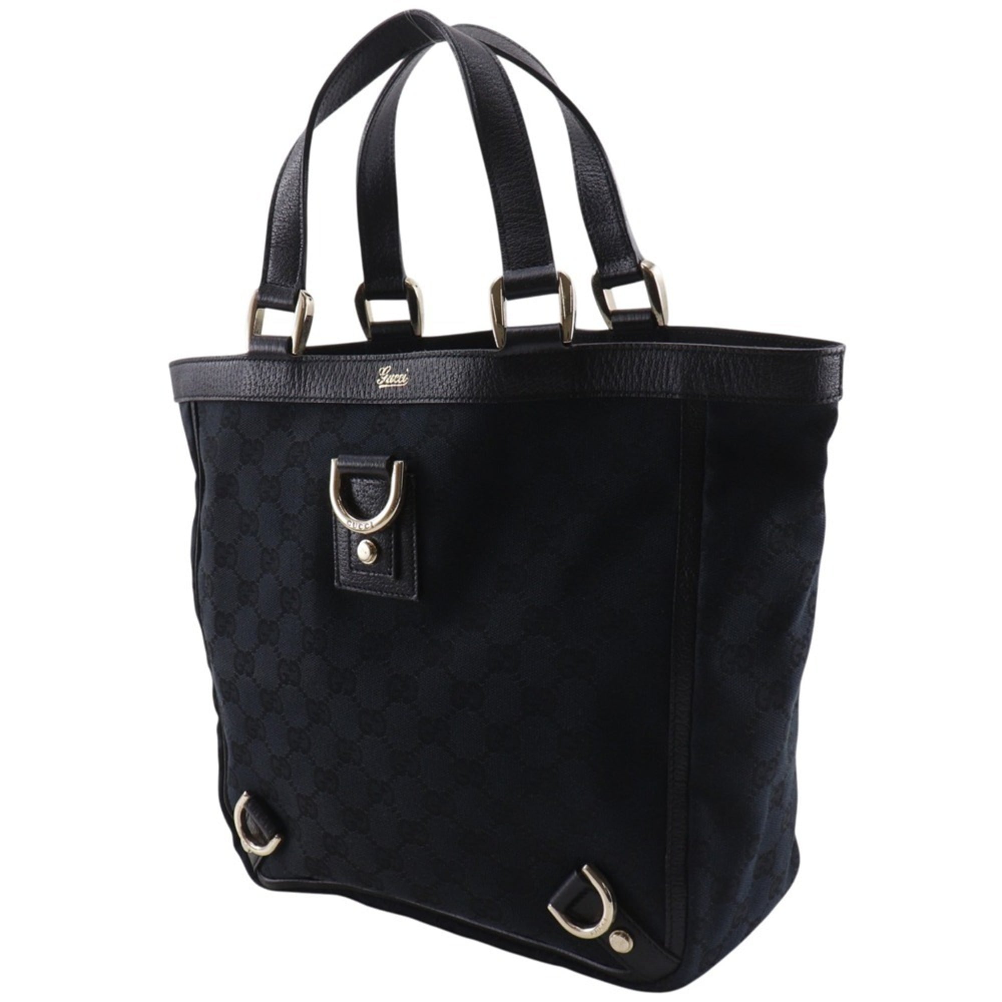 Gucci Black Gg Canvas Handbag Tote Bag (Pre-Owned)