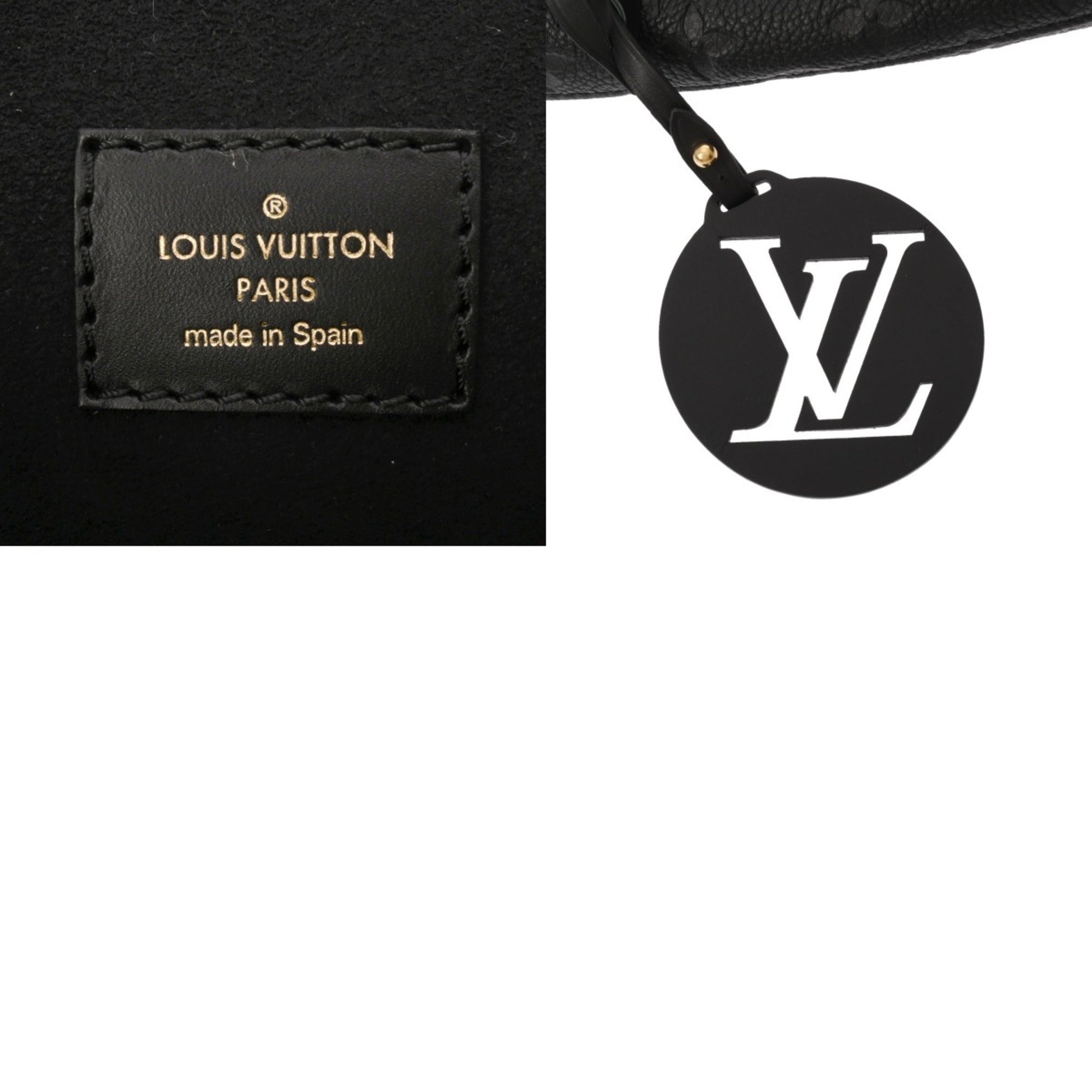 Louis Vuitton Noir Leather Backpack (Pre-Owned)