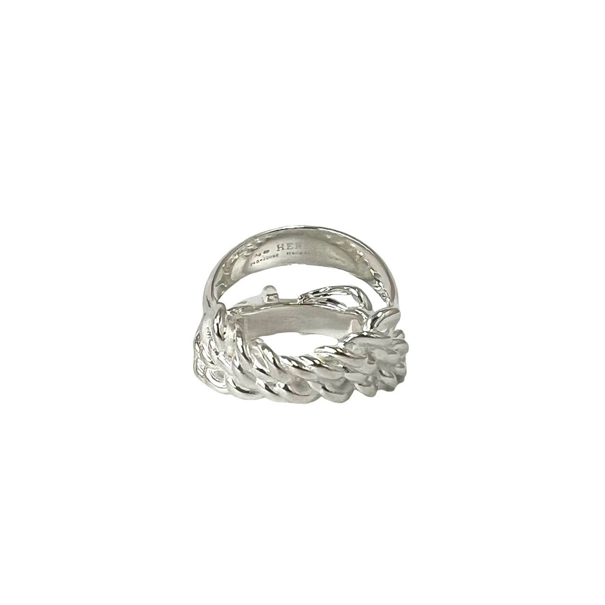 Hermes Silver Silver 925 Band Ring (Pre-Owned)