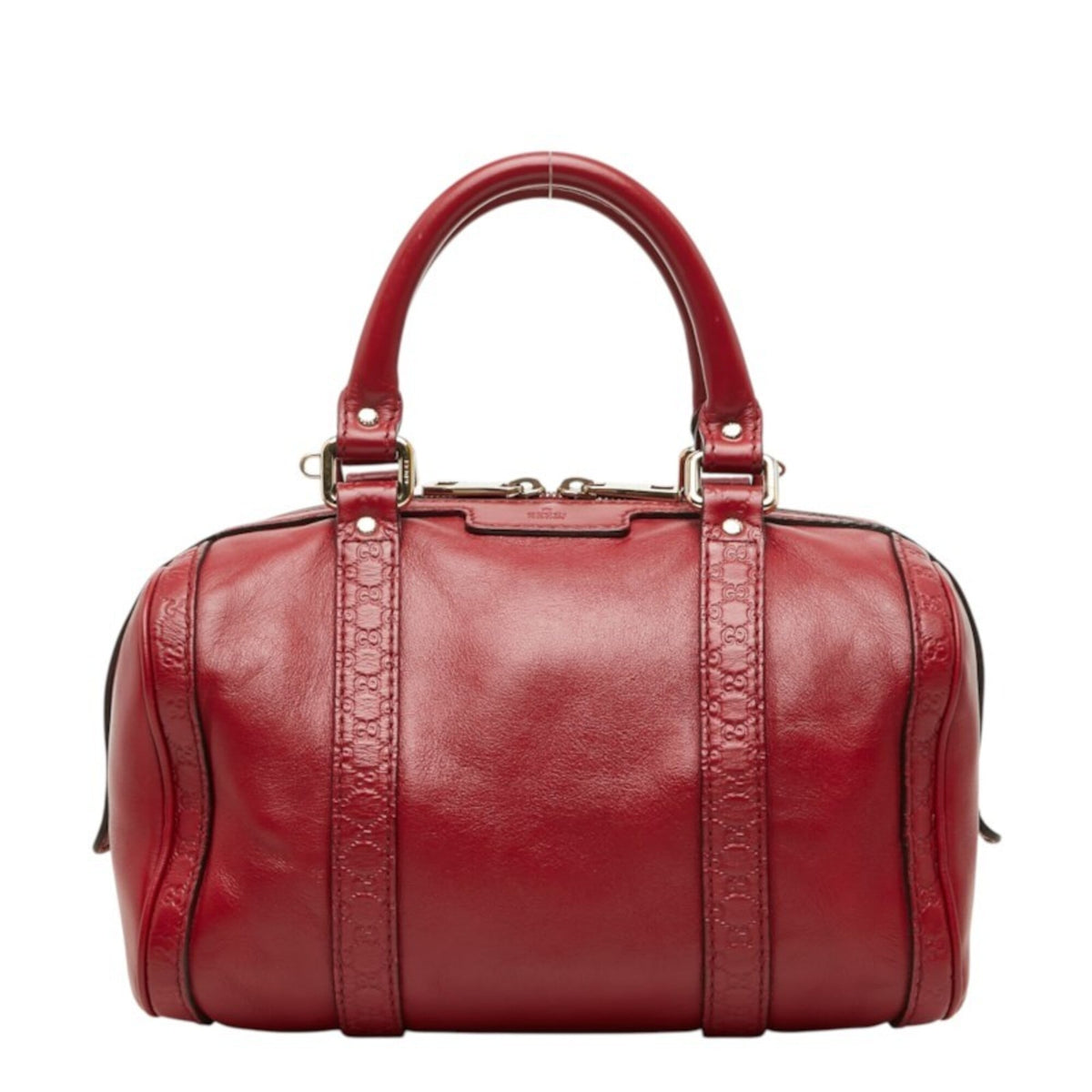 Gucci Red Color Leather Boston Bag (Pre-Owned)