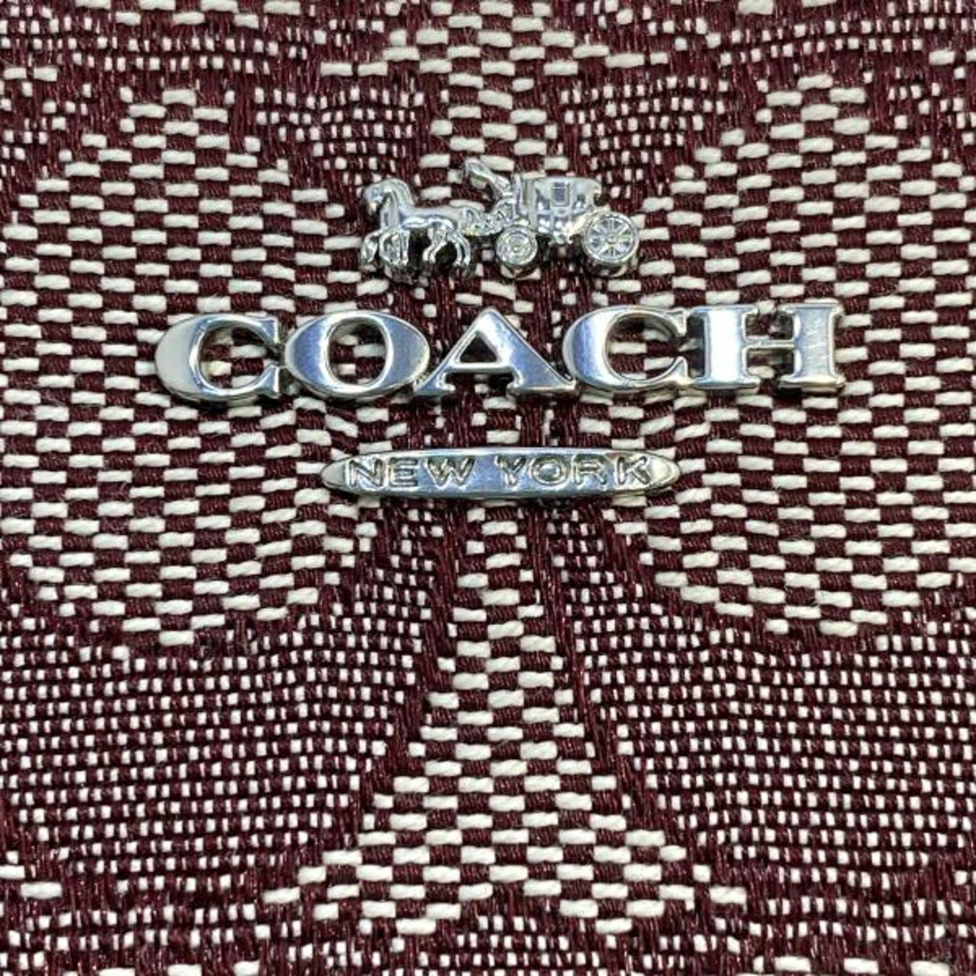 Coach Signature Burgundy Signature Line Wallet (Bi-Fold) (Pre-Owned)