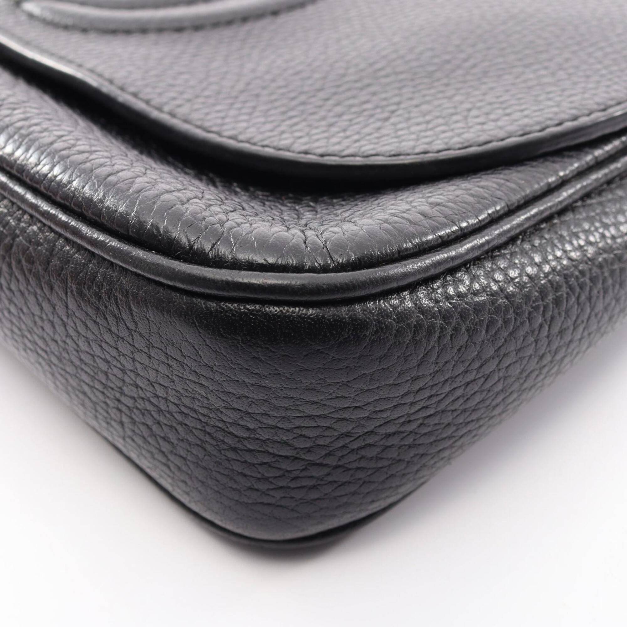 Gucci Black Leather Handbag Shoulder Bag (Pre-Owned)