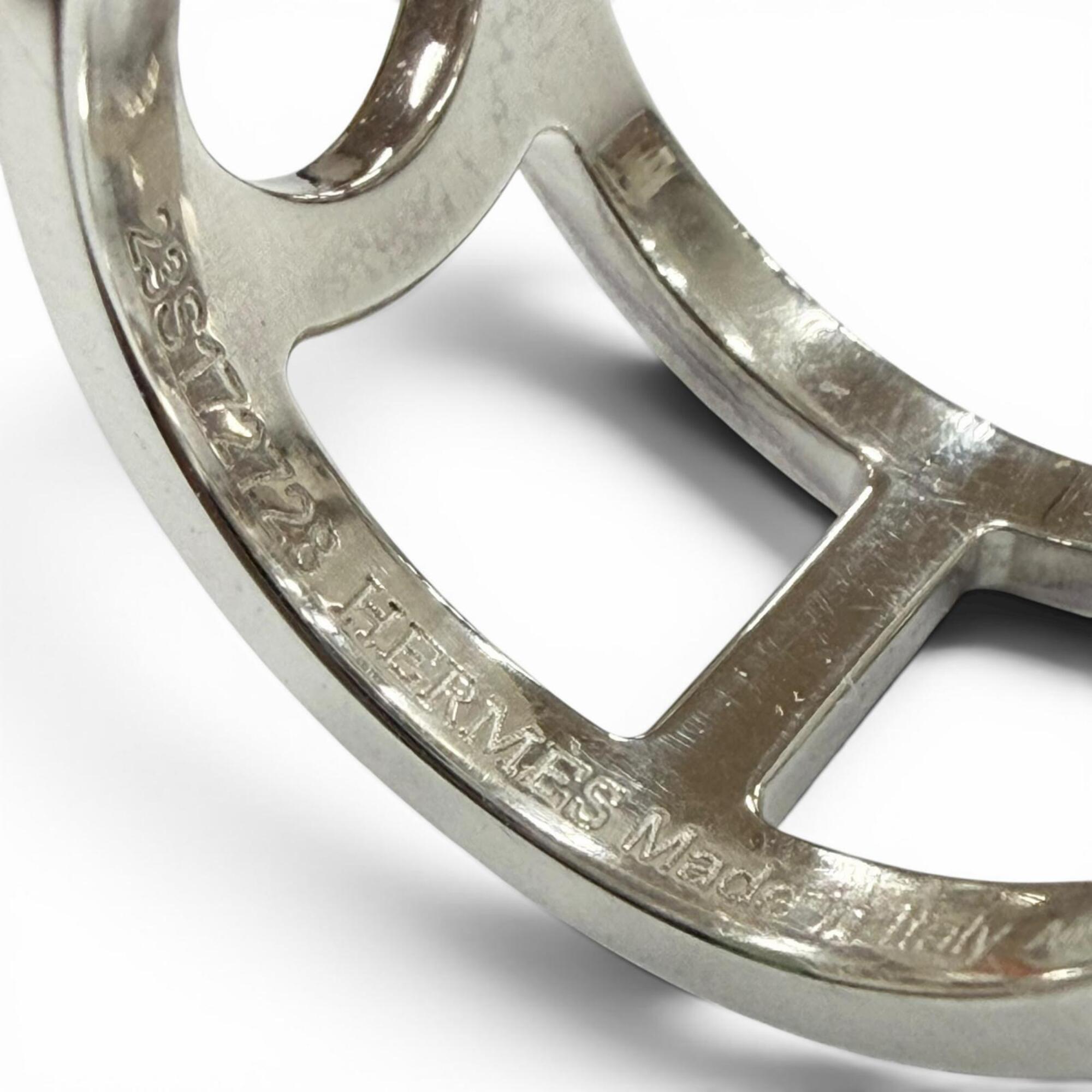 Hermes Silver Silver 925 Band Ring (Pre-Owned)