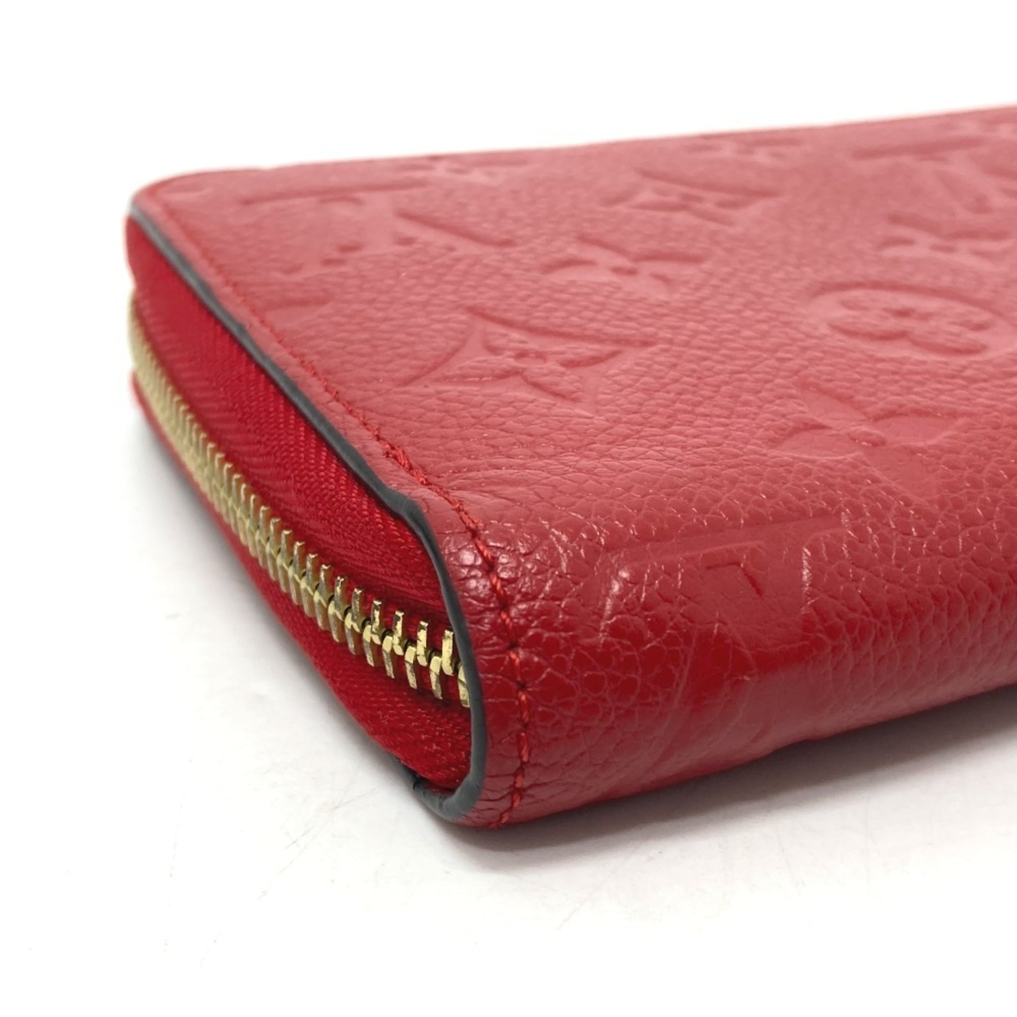 Louis Vuitton Monogram Empreinte Cerise Red Color Monogram Empreinte Long Wallet (Bi-Fold) (Pre-Owned)