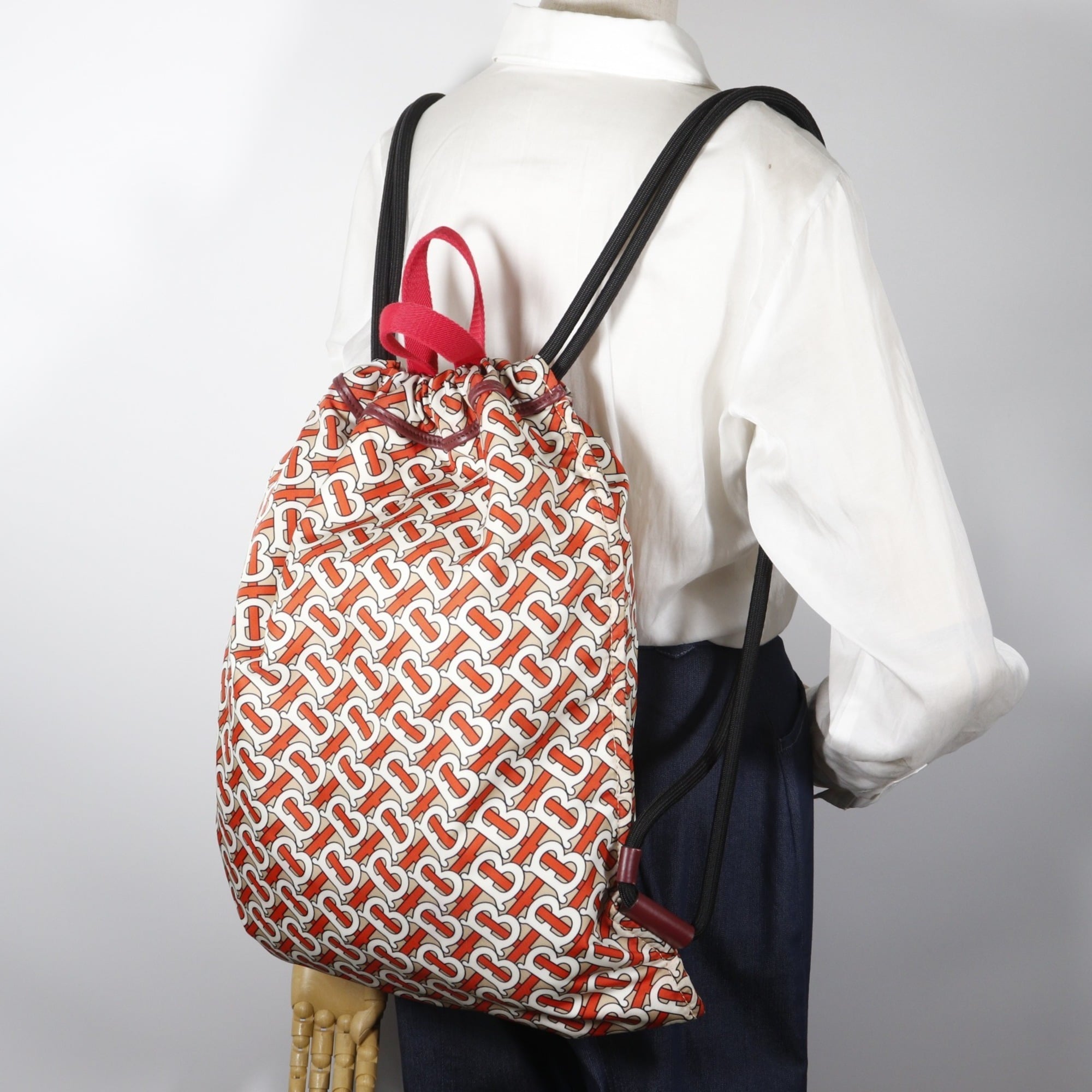 Burberry Orange Nylon Backpack (Pre-Owned)