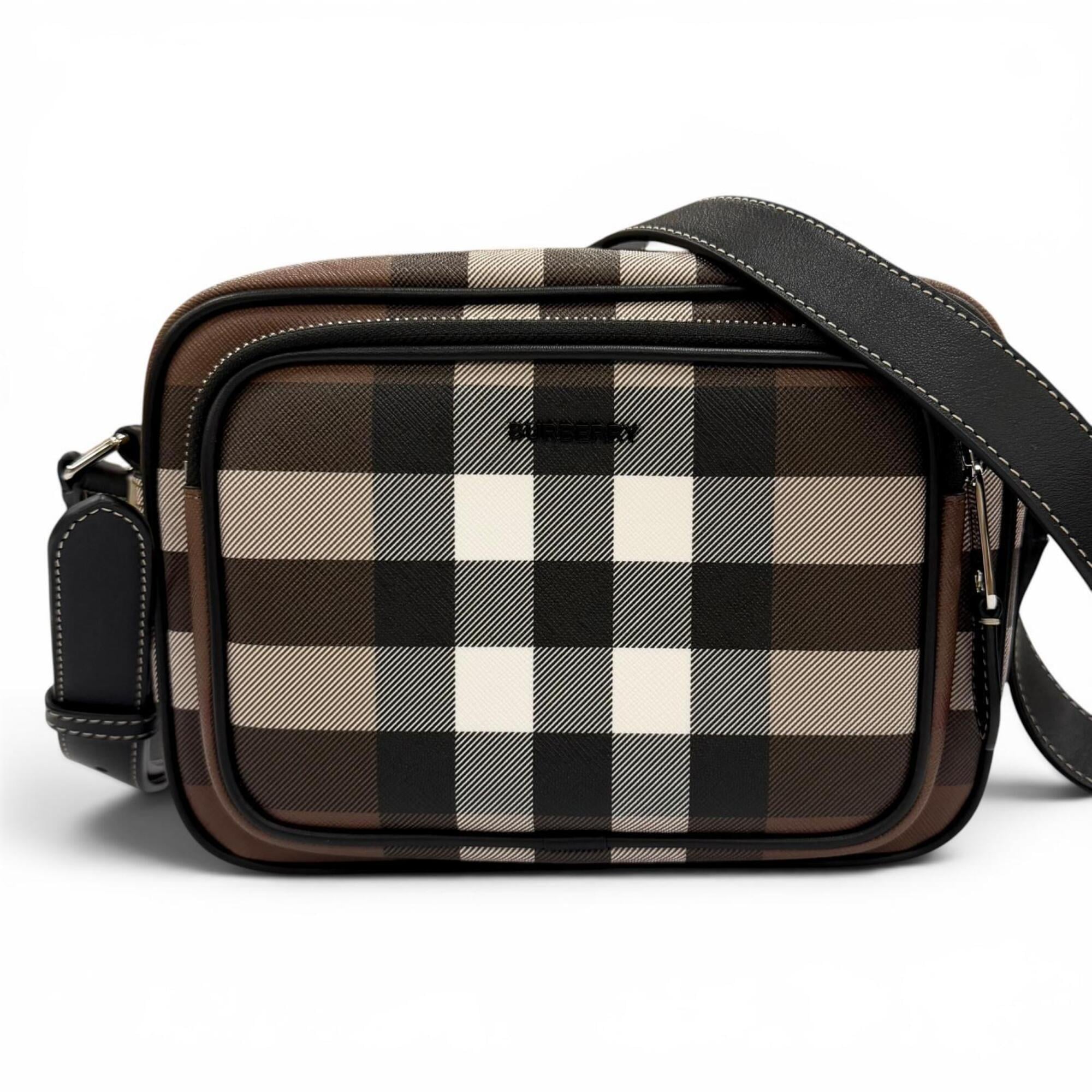 Burberry Brown Elastane Cotton Leather Polyester Shoulder Bag (Pre-Owned)