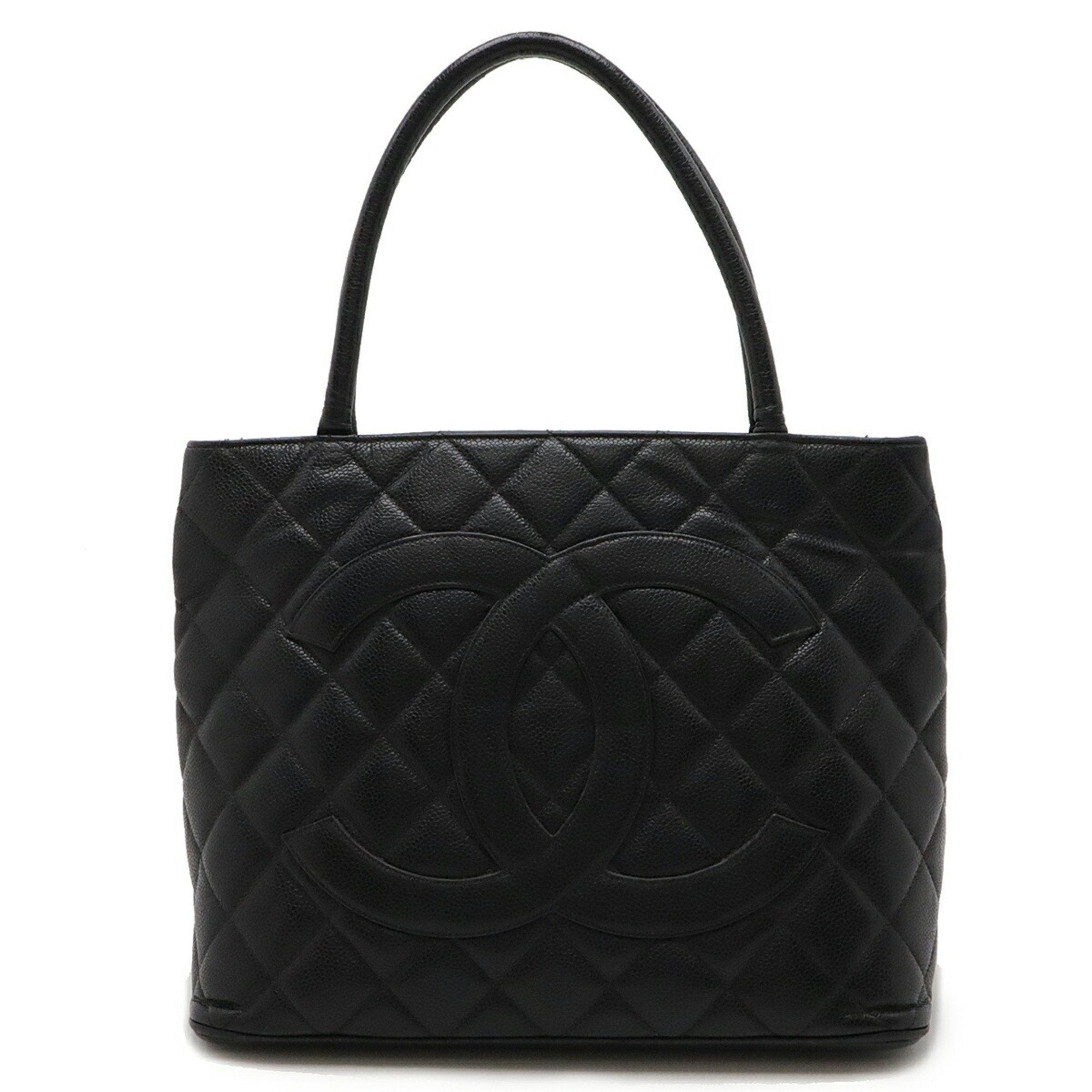 Chanel Black Caviar Leather Shoulder Bag Tote Bag (Pre-Owned)