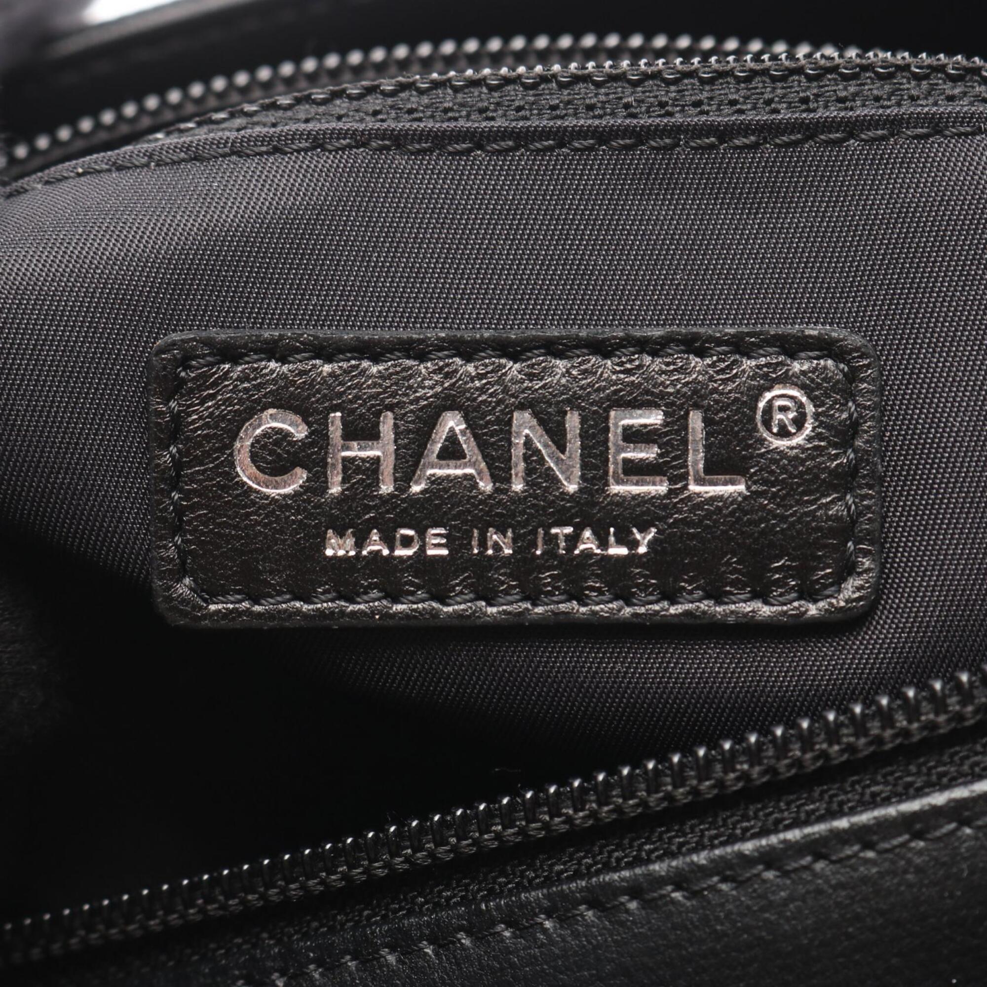 Chanel Black Coated Canvas Handbag Tote Bag (Pre-Owned)