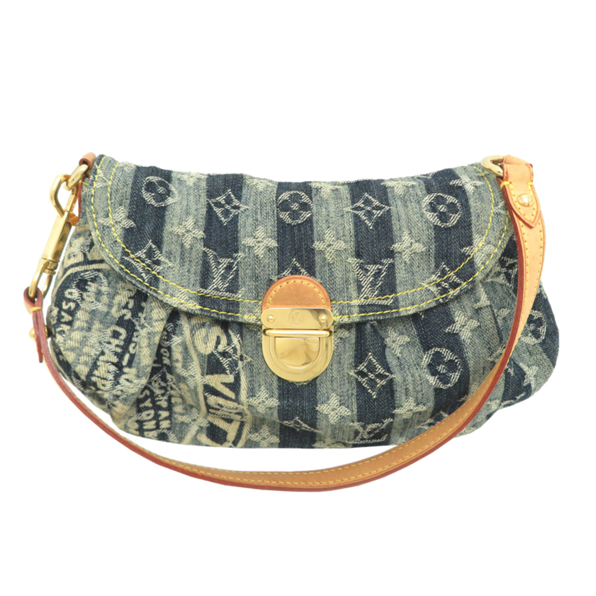 Louis Vuitton Blue Monogram Denim Shoulder Bag (Pre-Owned)