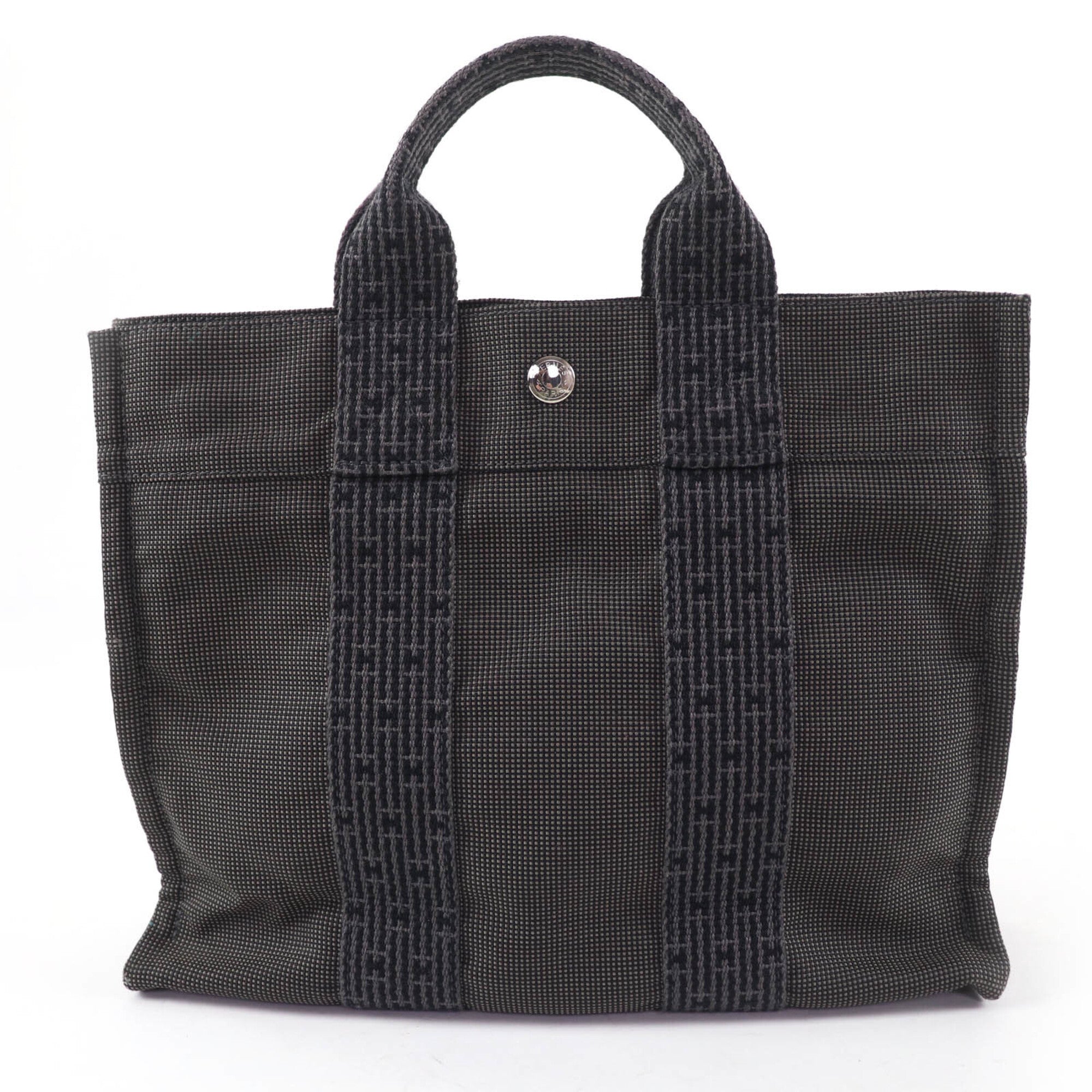 Hermes Gray Polyamide Polyester Handbag Tote Bag (Pre-Owned)