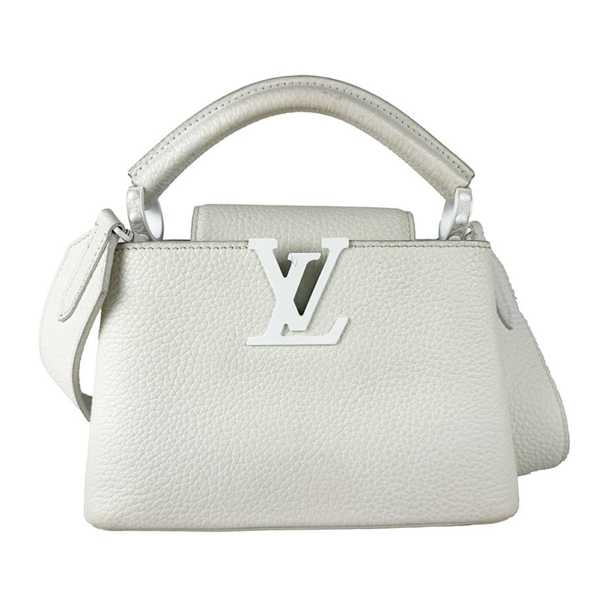 Louis Vuitton White Leather Handbag Shoulder Bag (Pre-Owned)