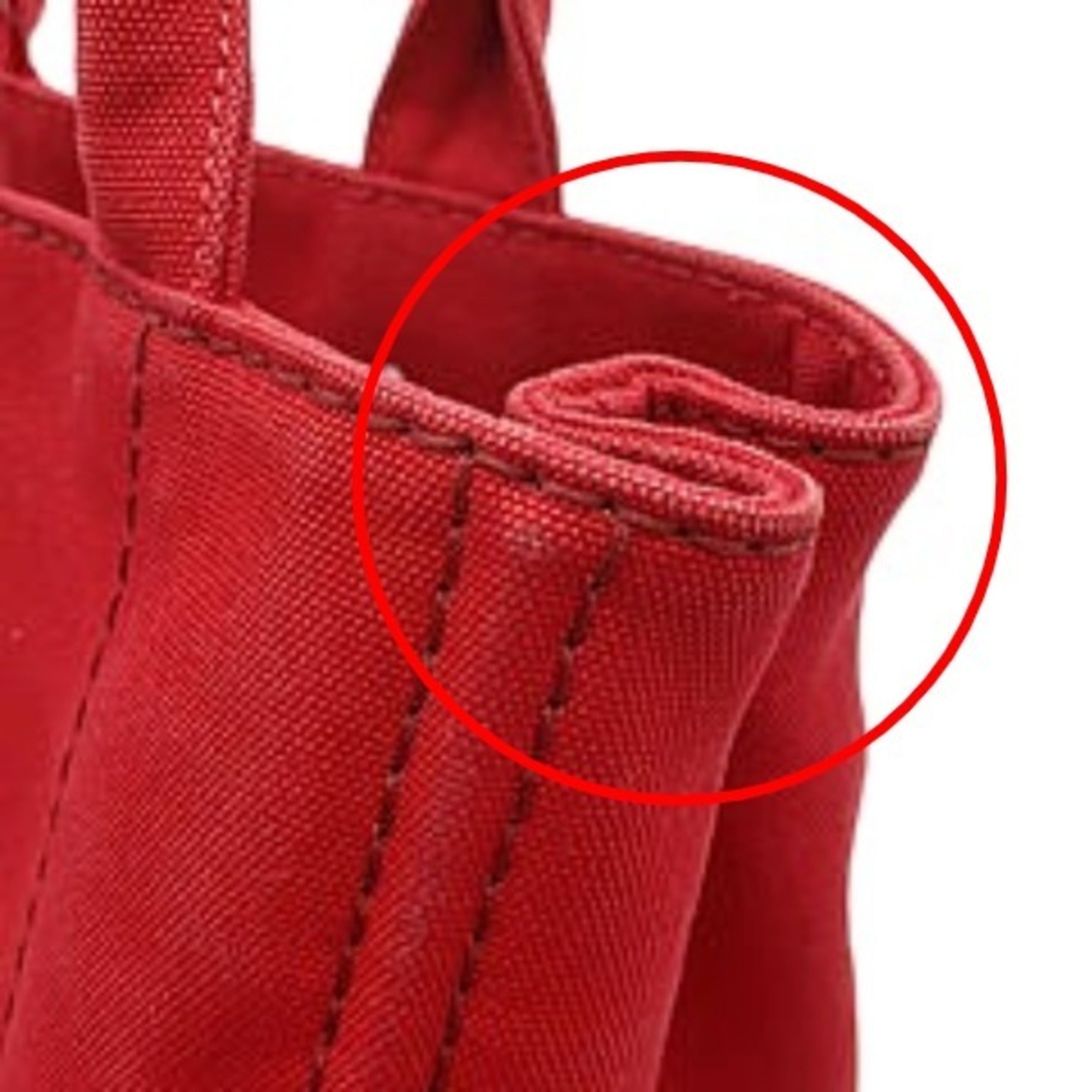 Prada Red Color Denim Tote Bag (Pre-Owned)
