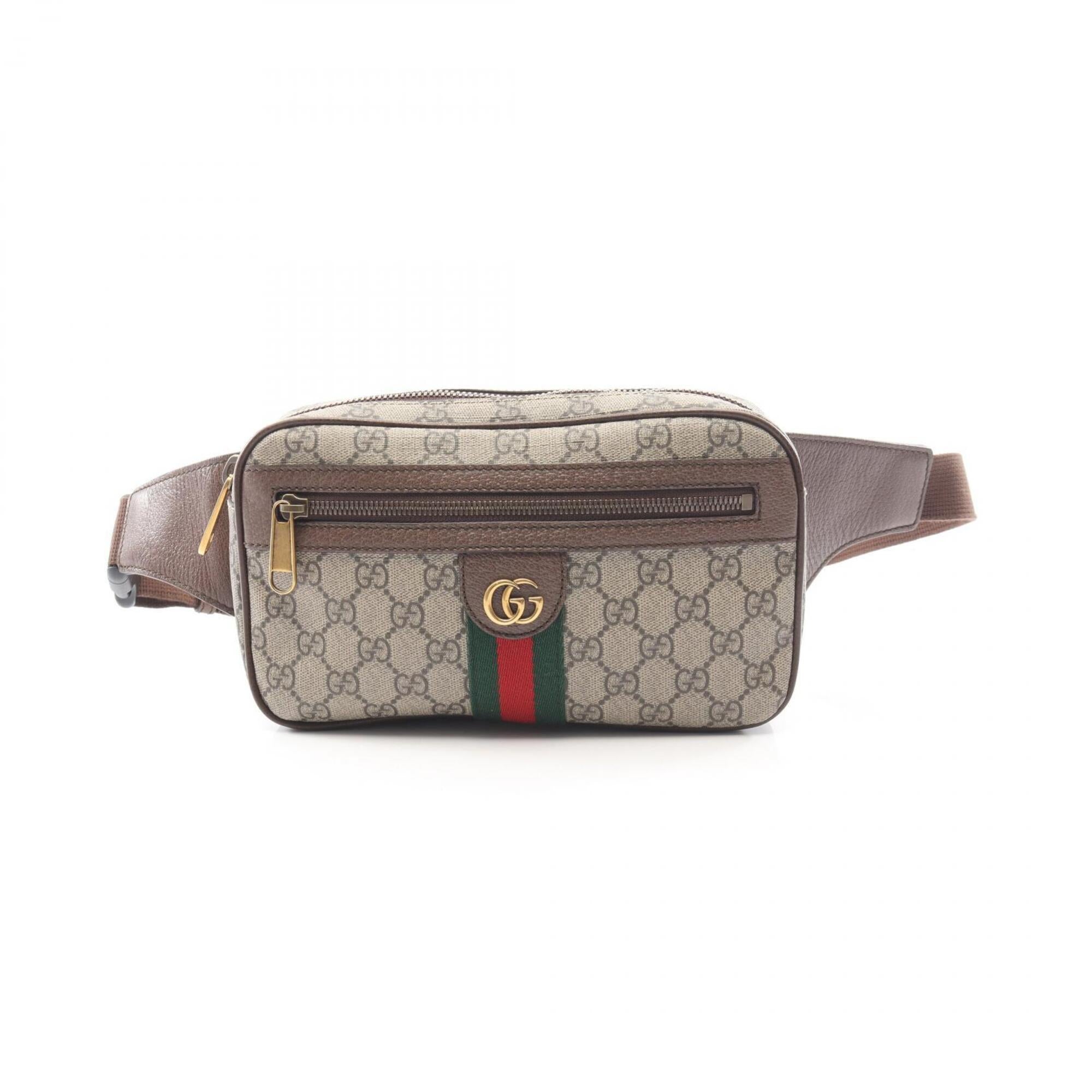 Gucci Beige Brown Multi-Color Pvc Leather Fanny Pack Handbag (Pre-Owned)