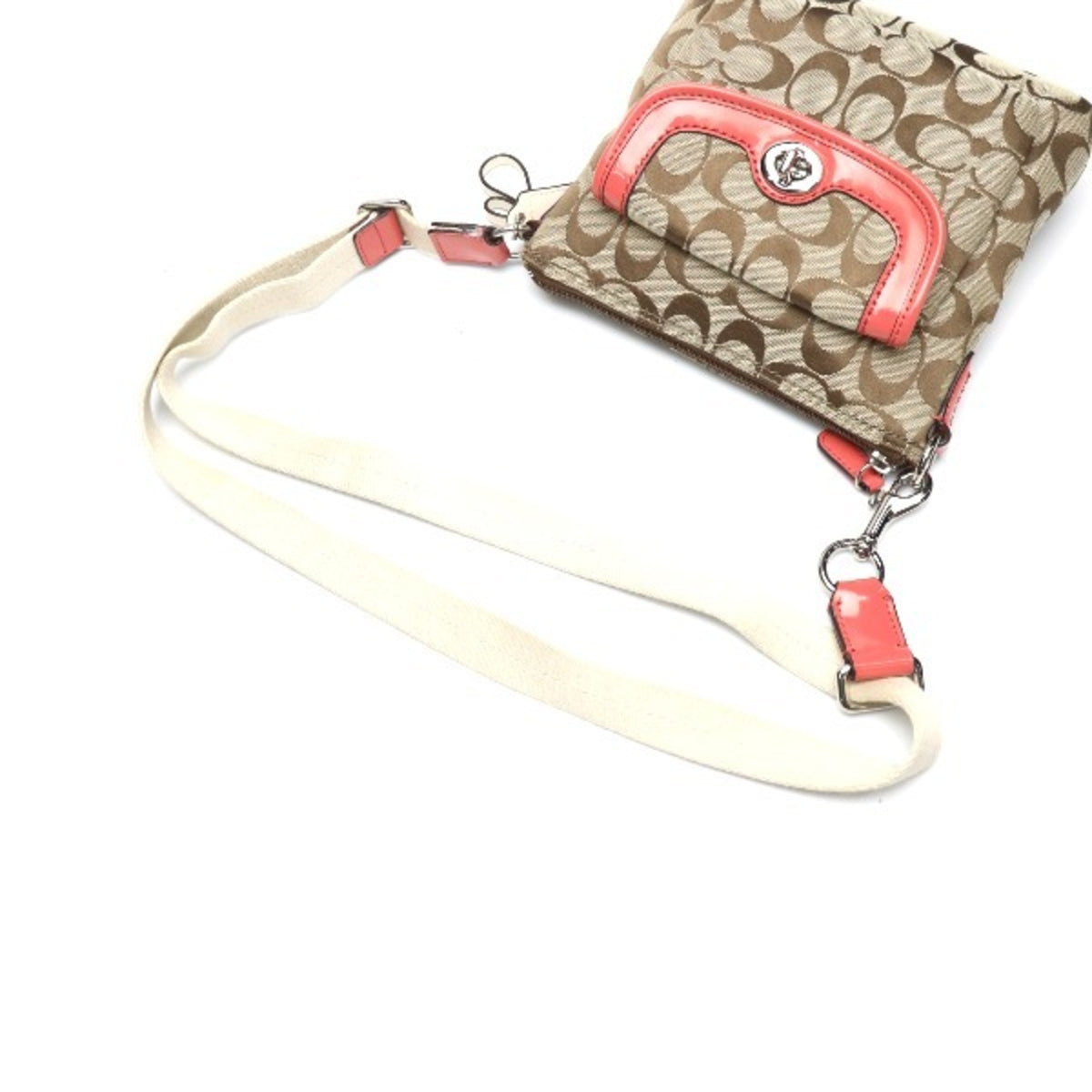 Coach Brown Pink Leather Shoulder Bag (Pre-Owned)