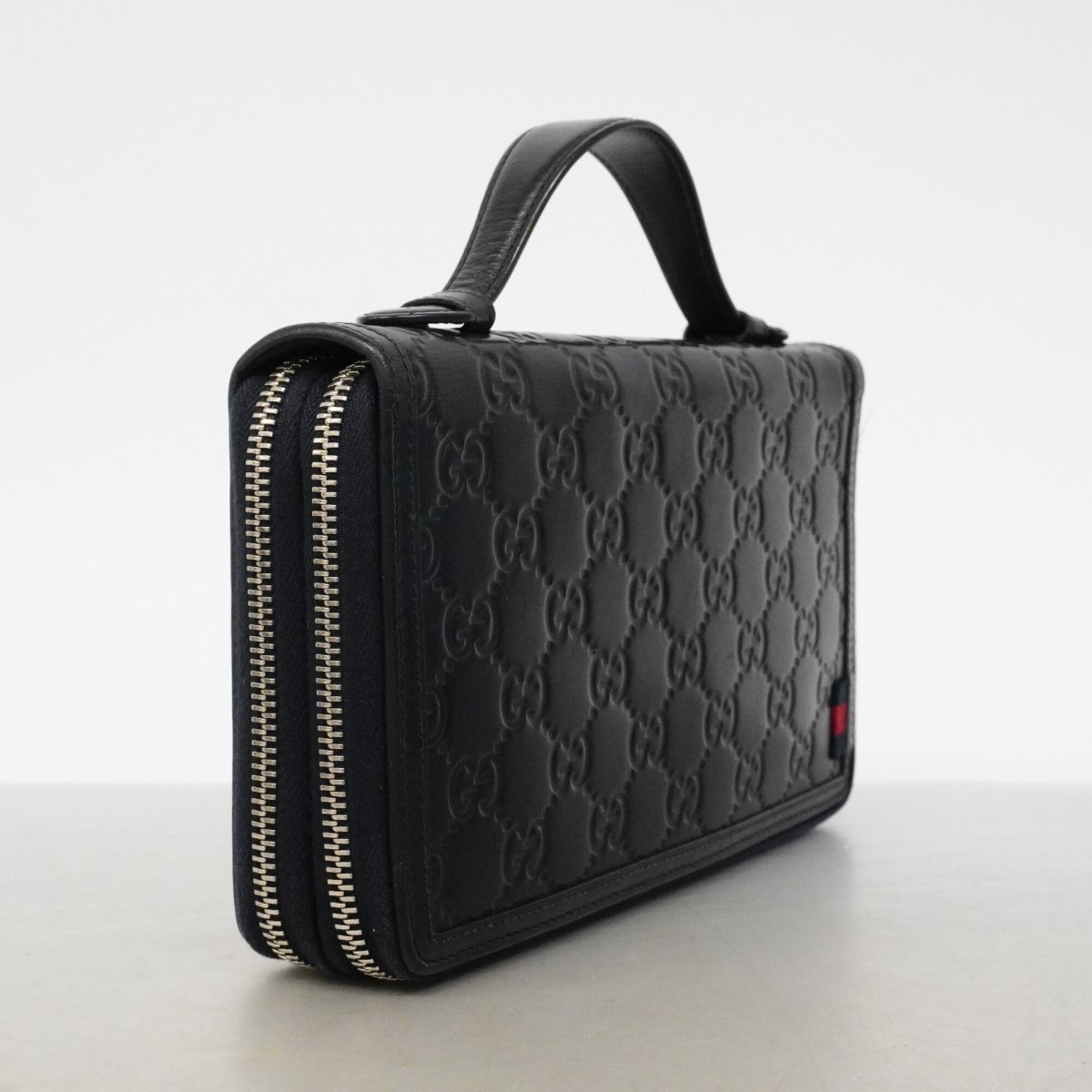 Gucci Navy Leather Long Wallet (Bi-Fold) (Pre-Owned)