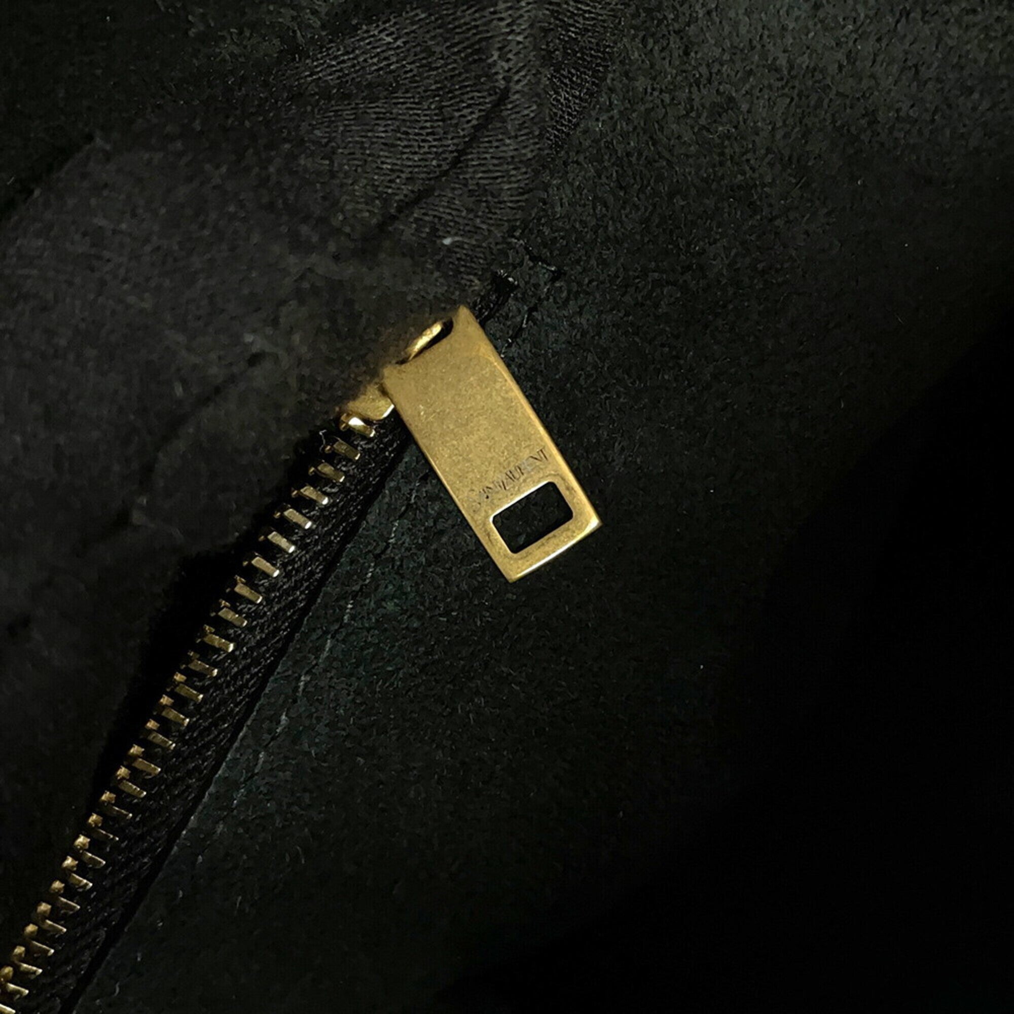 Yves Saint Laurent Black Leather Handbag Tote Bag (Pre-Owned)