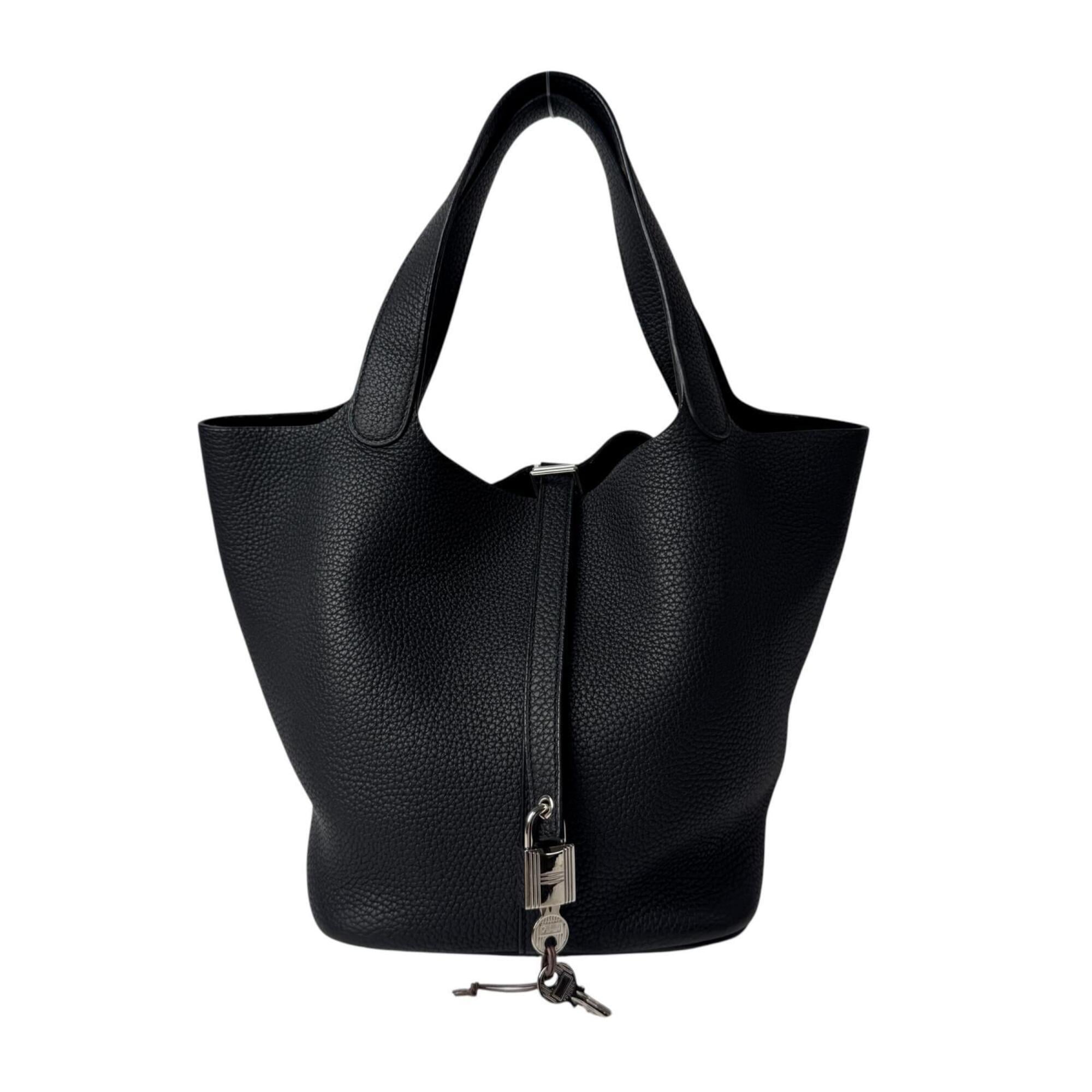 Hermes Noir Taurillon Clemence Leather Handbag (Pre-Owned)