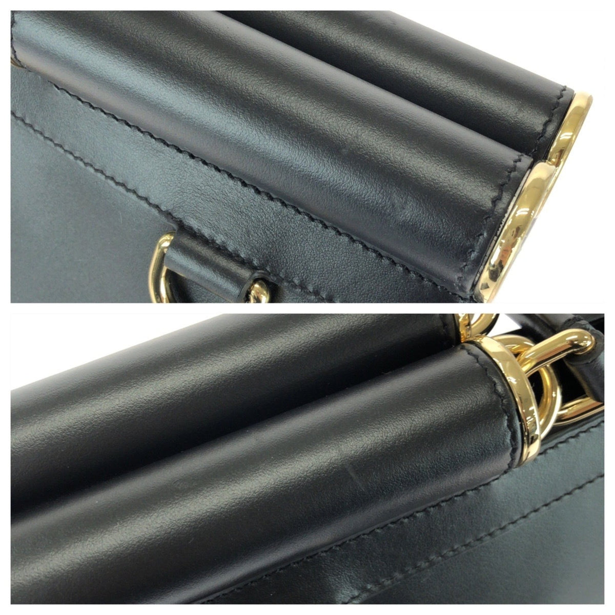 Dolce & Gabbana Black Leather Shoulder Bag Tote Bag (Pre-Owned)