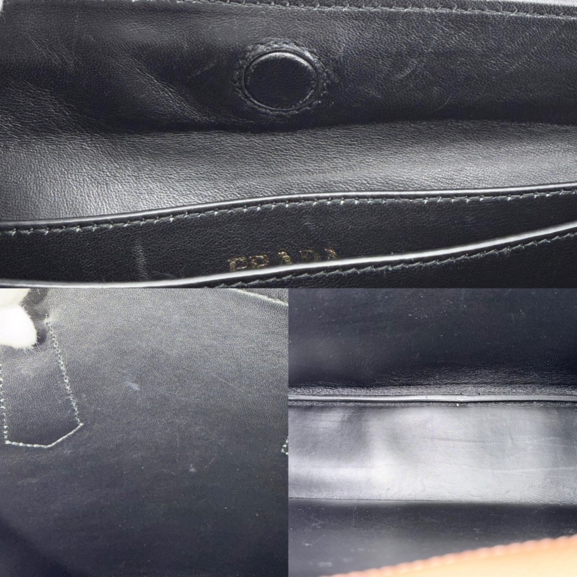 Prada Brown Leather Handbag Tote Bag (Pre-Owned)