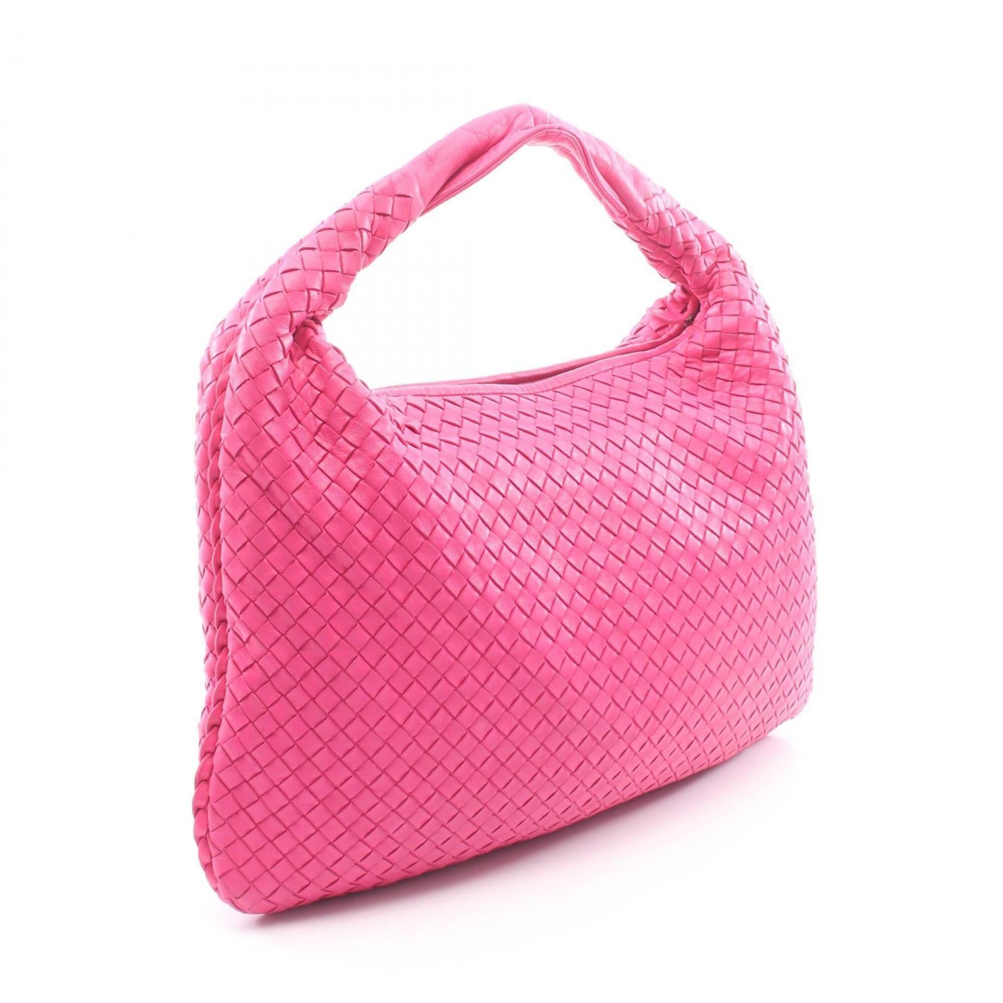 Bottega Veneta Intrecciato Pink Leather Handbag Shoulder Bag (Pre-Owned)