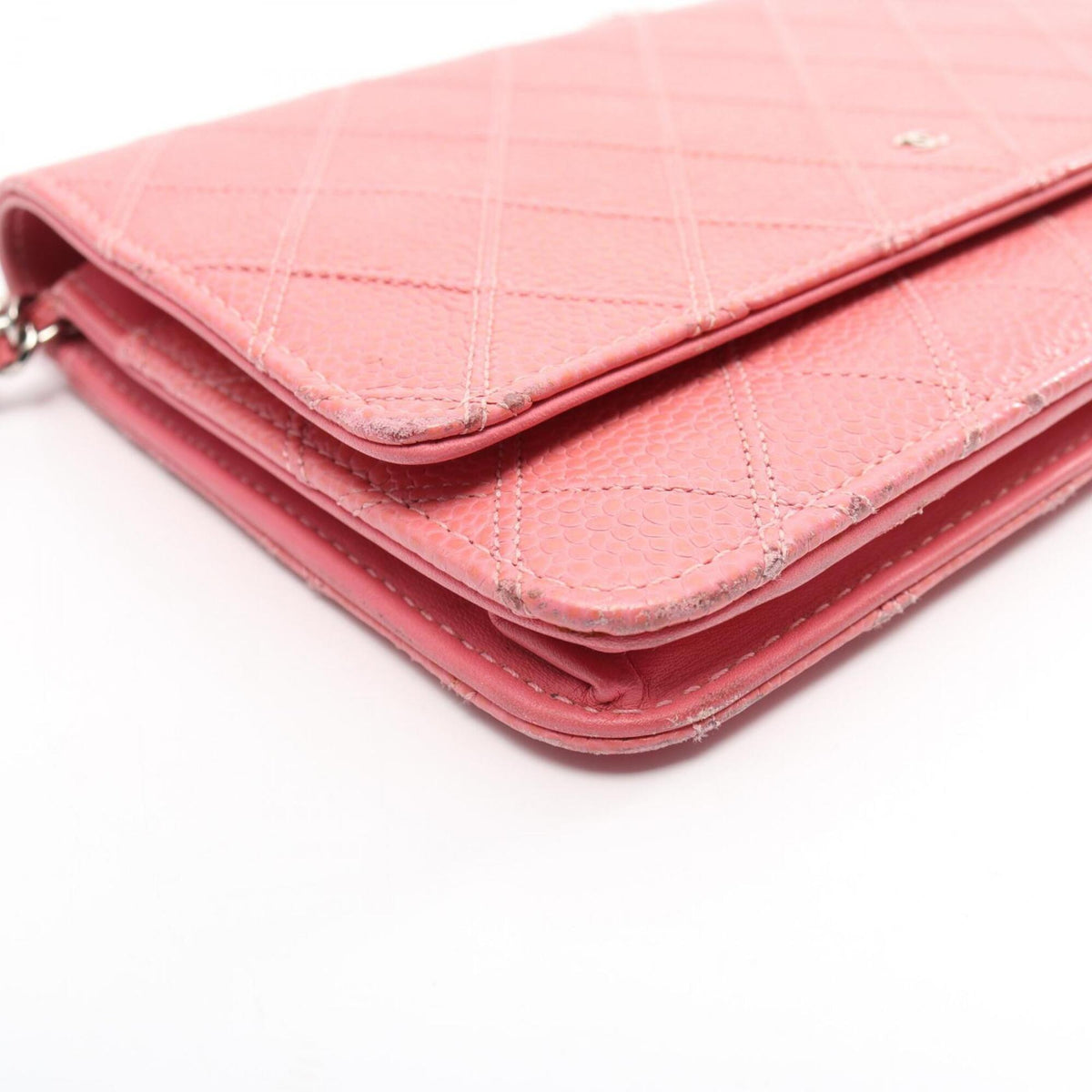 Chanel Pink Grained Calfskin Handbag Shoulder Bag (Pre-Owned)