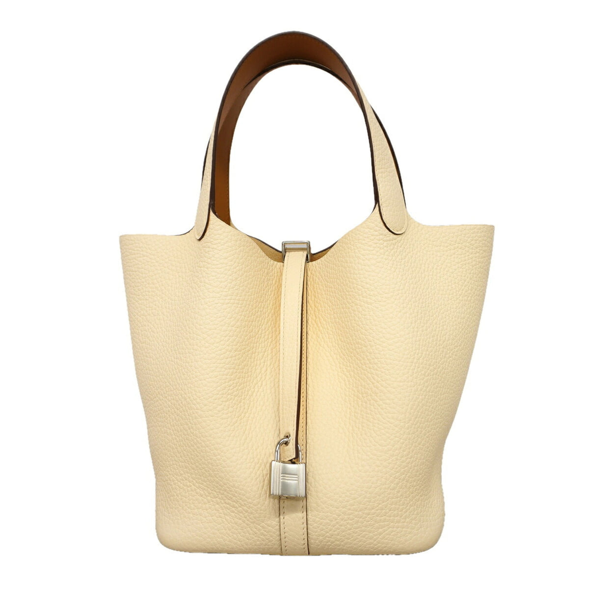 Hermes Silver Taurillon Clemence Leather Handbag (Pre-Owned)