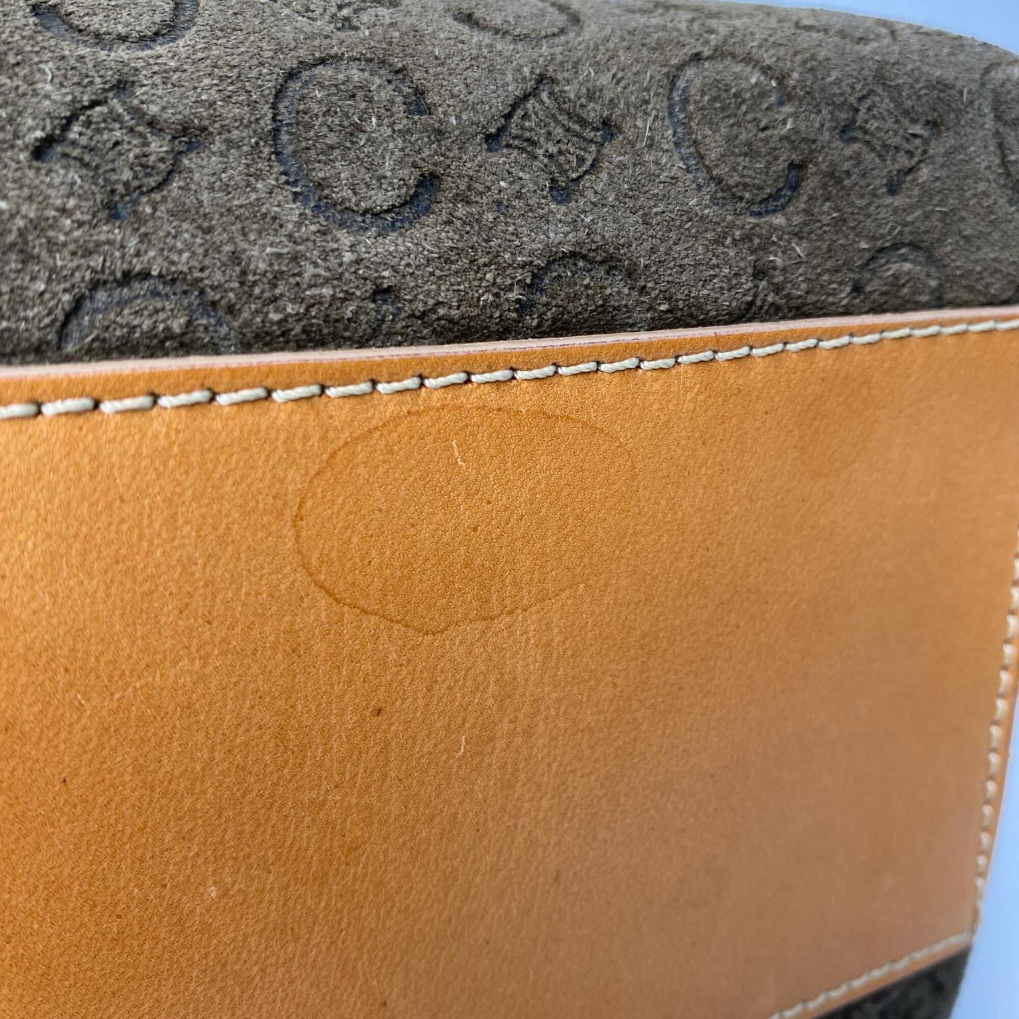 Celine Khaki Suede Leather Shoulder Bag (Pre-Owned)